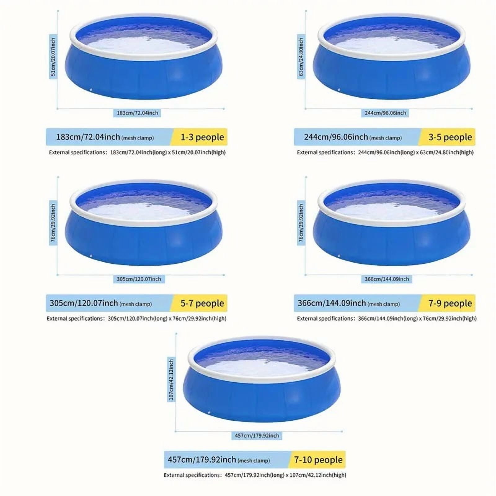 Olurrisa Inflatable Swimming Pool, Round Family Pool with Coil Mesh Design (Blue, 12 ft) 7h899