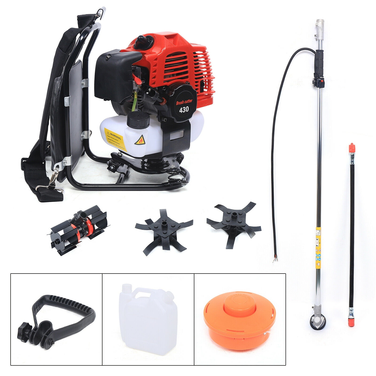 Generic 43CC 2-Stroke Backpack Gas Brush Cutter and Lawn Trimmer for Garden Maintenance (Red, 33.8 fl oz) hkfkr