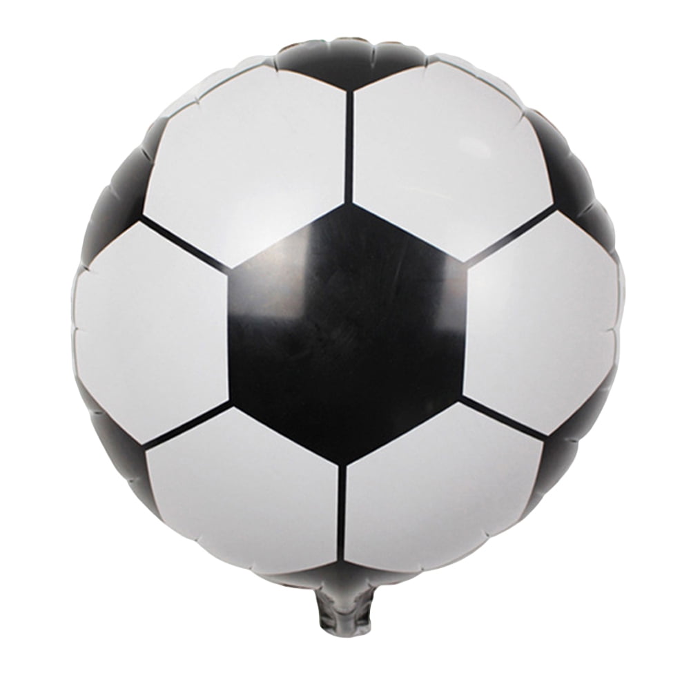 Hevirgo Round Foil Soccer Ball Balloons for Sports Theme Party Decorations (Black and White, 5 Pack) 8chdc