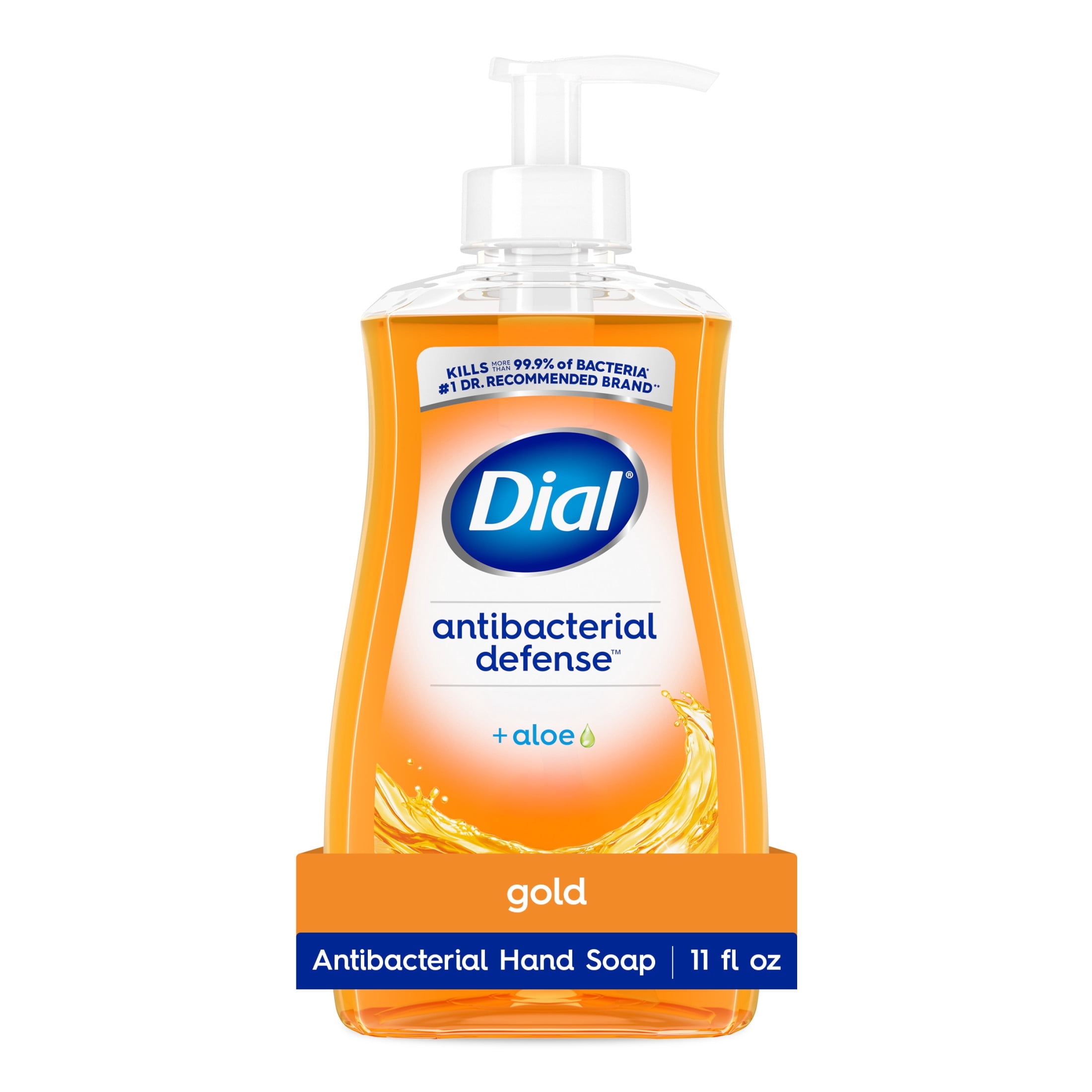 Dial Antibacterial Defense Liquid Hand Soap, Moisturizing Formula with Aloe Vera (Gold, 11 fl oz) gszu3