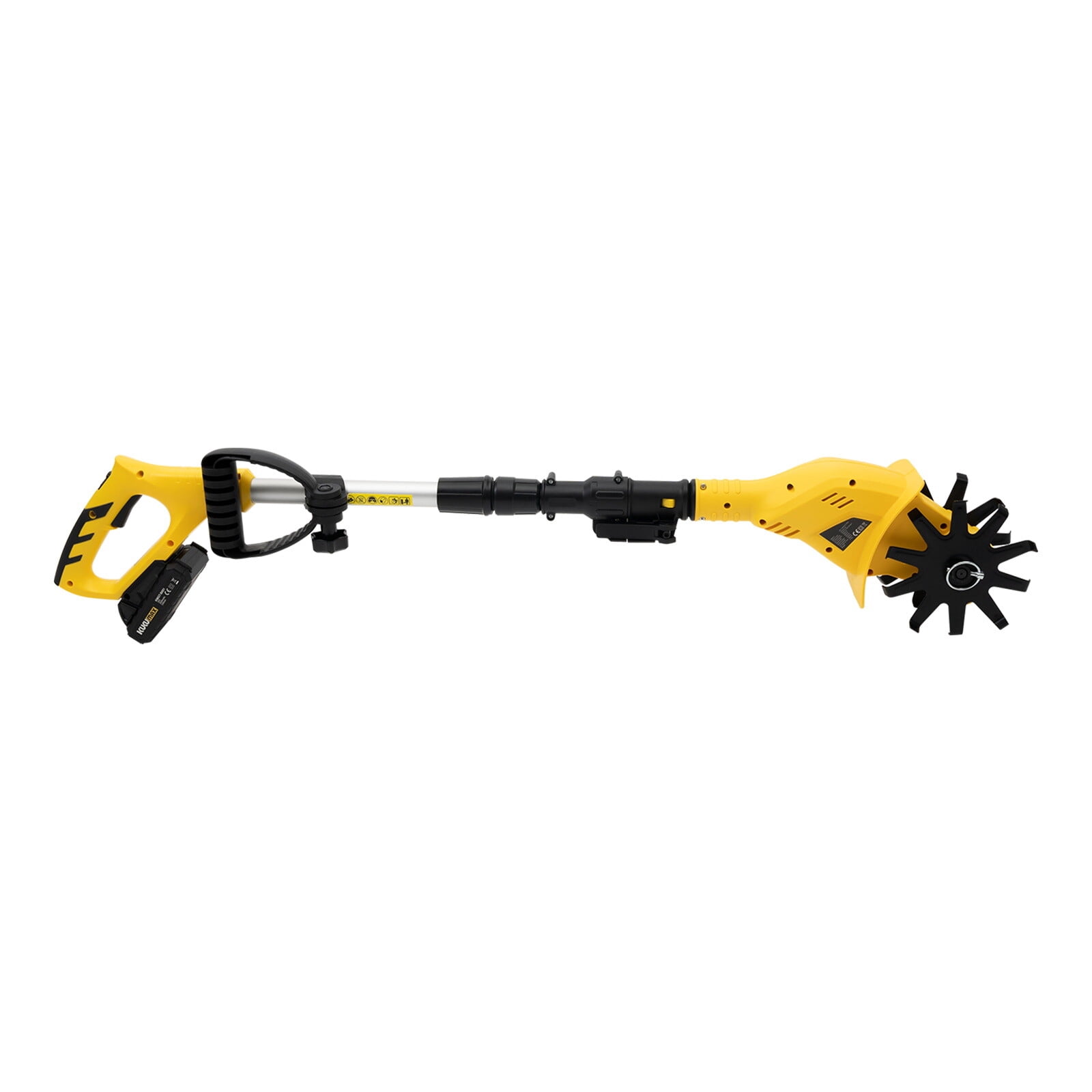 PEAKORA Cordless Tiller Cultivator, 20V Battery Powered Garden Tiller with Adjustable Telescopic Handle (42.13-50.39 in) o043n