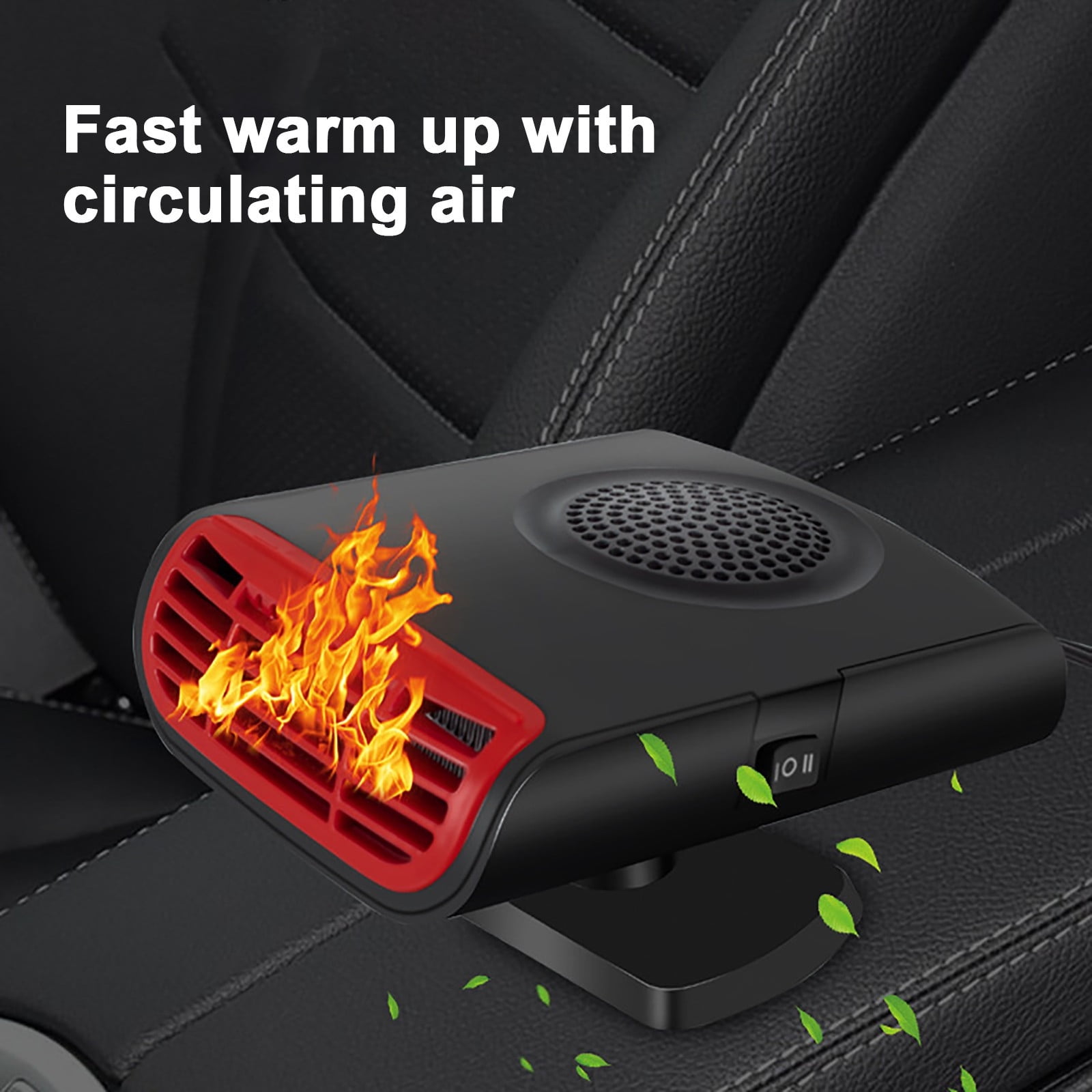 ZFYXGS Portable Car Heater and Windshield Defroster, 12V Electric Heating Fan for Vehicle Interior (Black) qv3yi