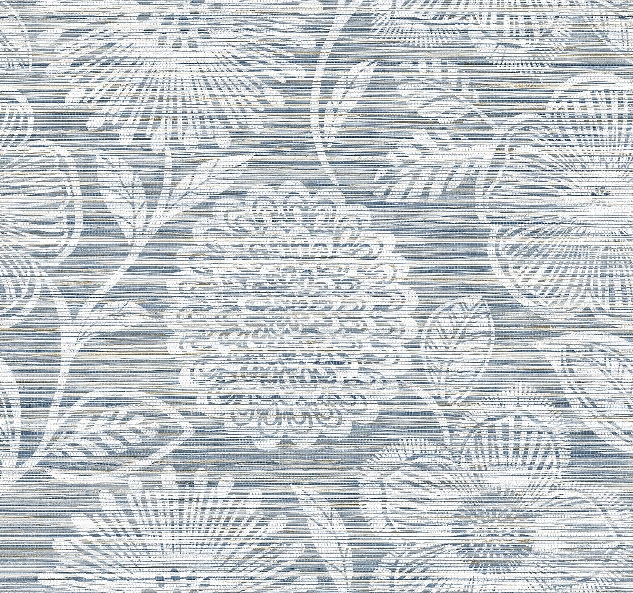 Stacy Garcia Home Bluestone Faux Grass Floral Peel and Stick Wallpaper (Blue, 20.5 in. W x 10 ft. L) bkwqp