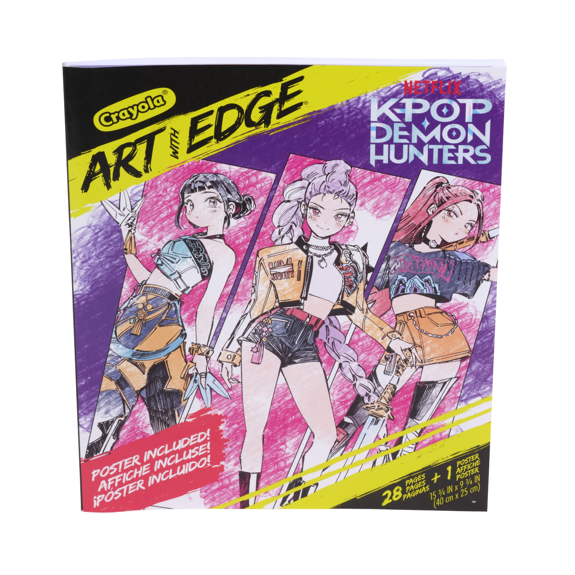 Crayola K Pop Demon Hunters Art With Edge Coloring Book (28 Pages, 8 in x 10 in) srld7