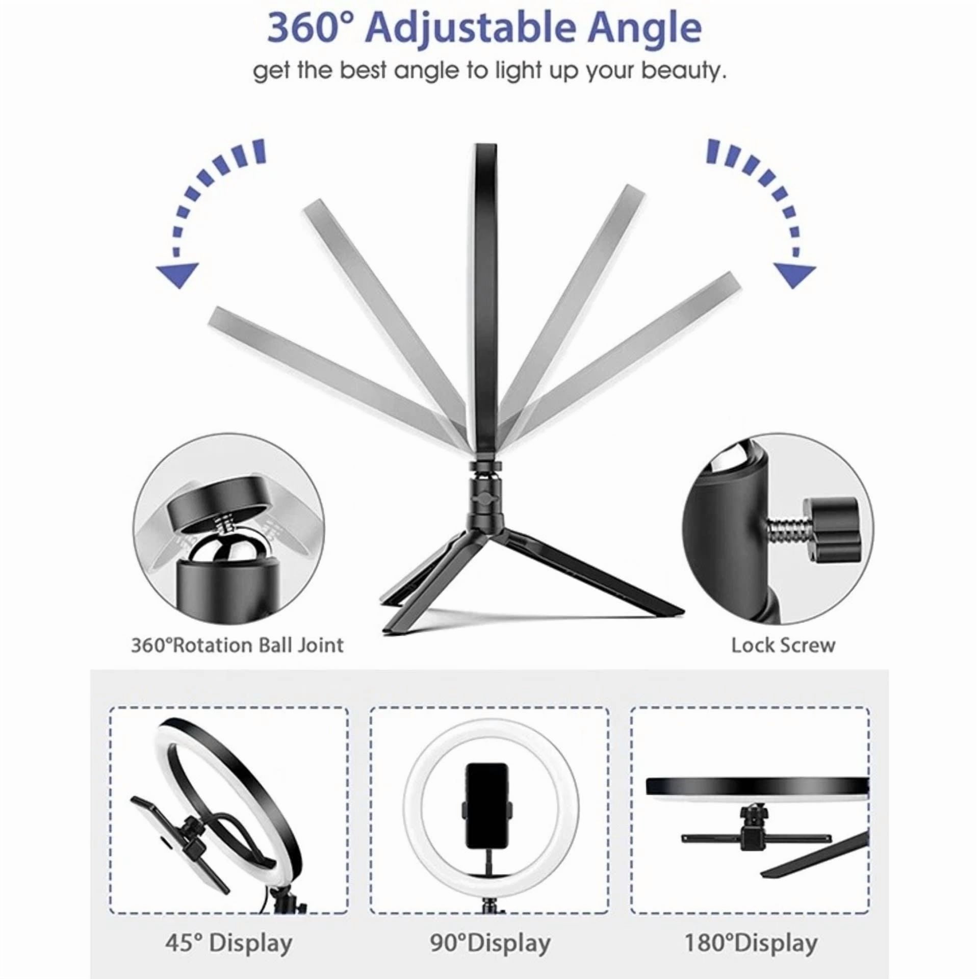 Rhea 10 in LED Ring Light with Tripod Stand and Remote (3 Light Modes) fr4wi