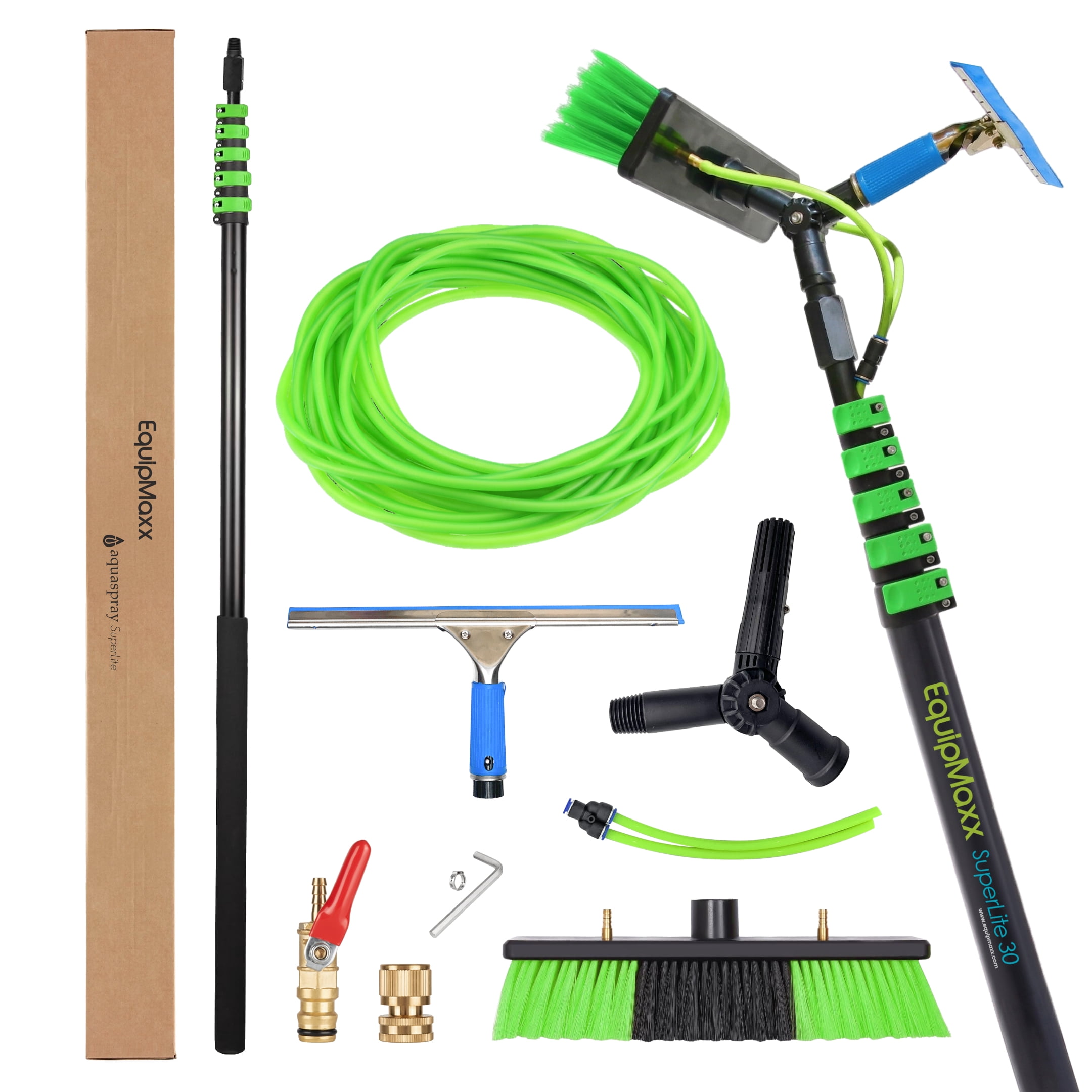 EquipMaxx Telescopic Water Fed Pole Kit for Window and Solar Panel Cleaning (30 ft) wll8x