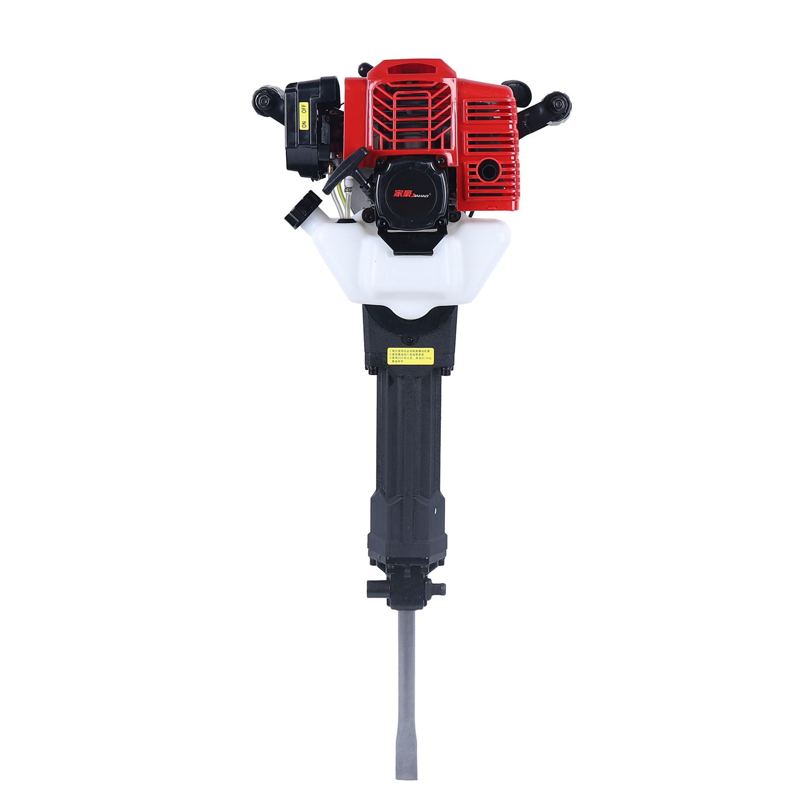 Wuzstar 52cc 2-Stroke Gas Powered Demolition Jack Hammer Concrete Breaker with 2 Chisels (Red, 6500 RPM) ss6ms