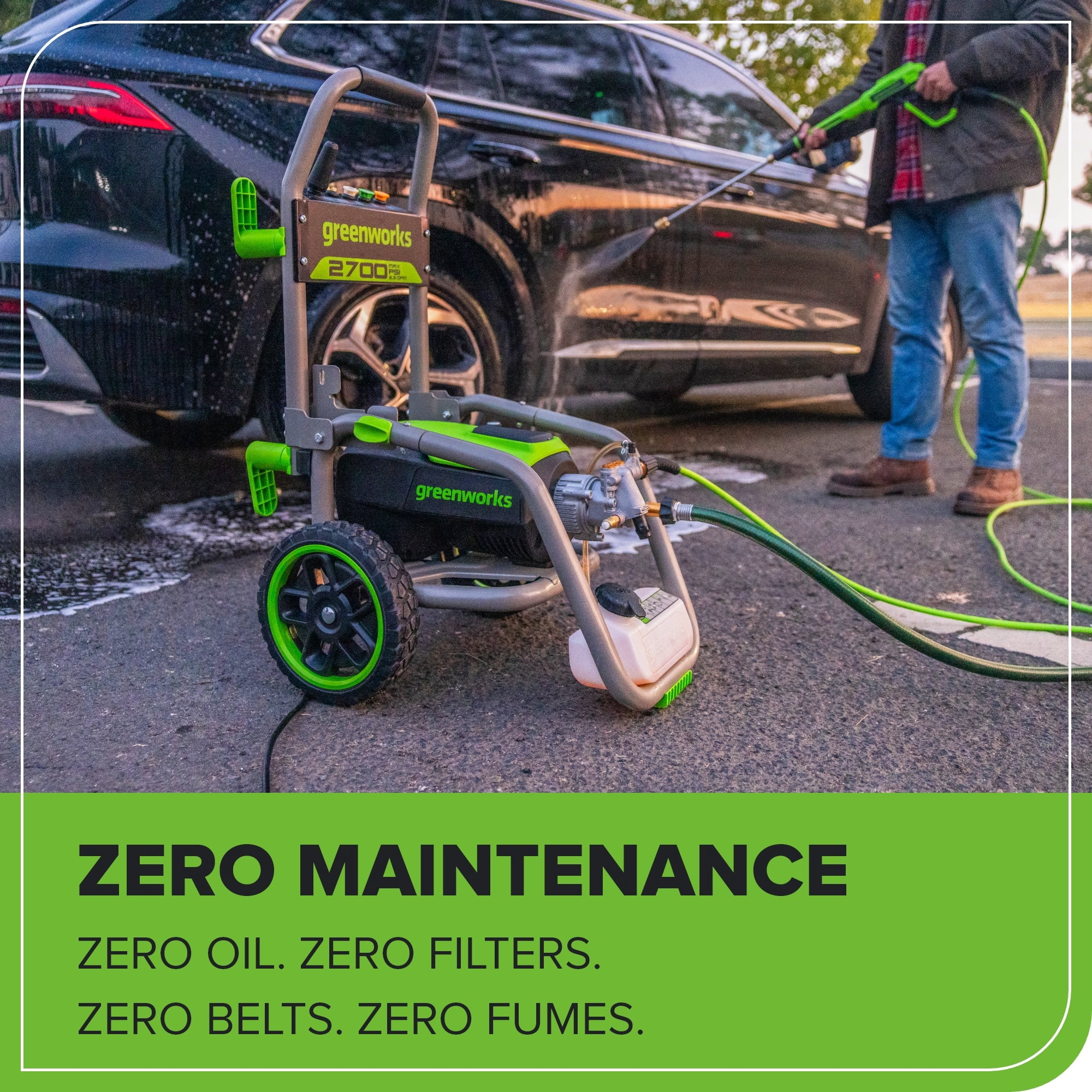 Greenworks Electric Pressure Washer, 2700 PSI 2.3 GPM Max, TruBrushless Motor Technology (2700 PSI) jjuh7