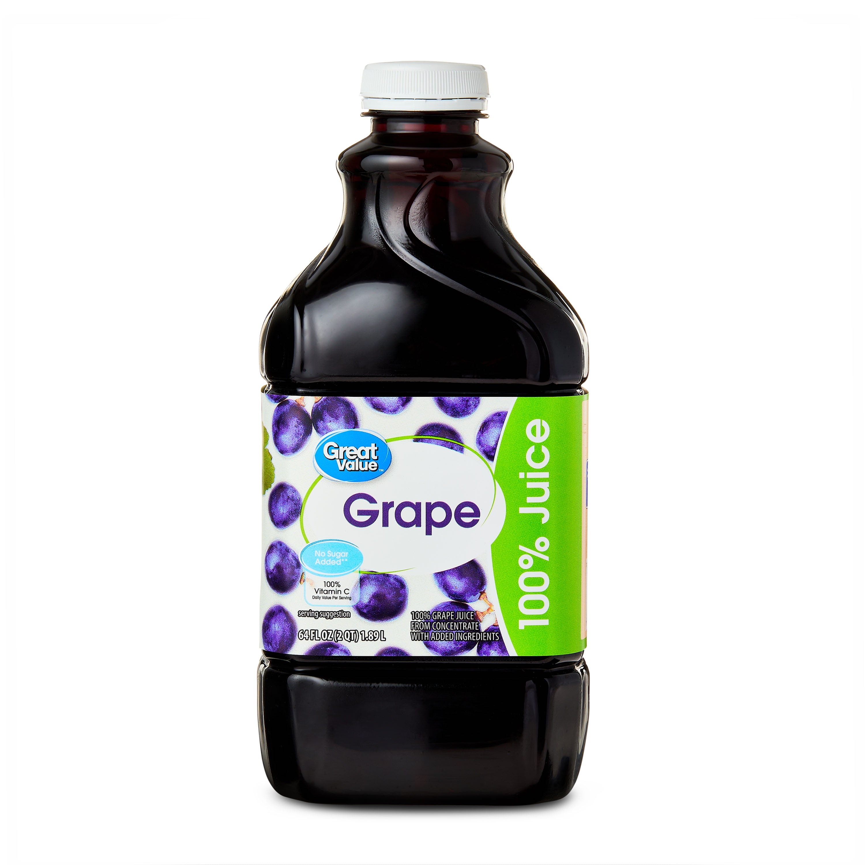 Great Value 100% Concord Grape Juice (No Sugar Added, 64 fl oz) rk93a