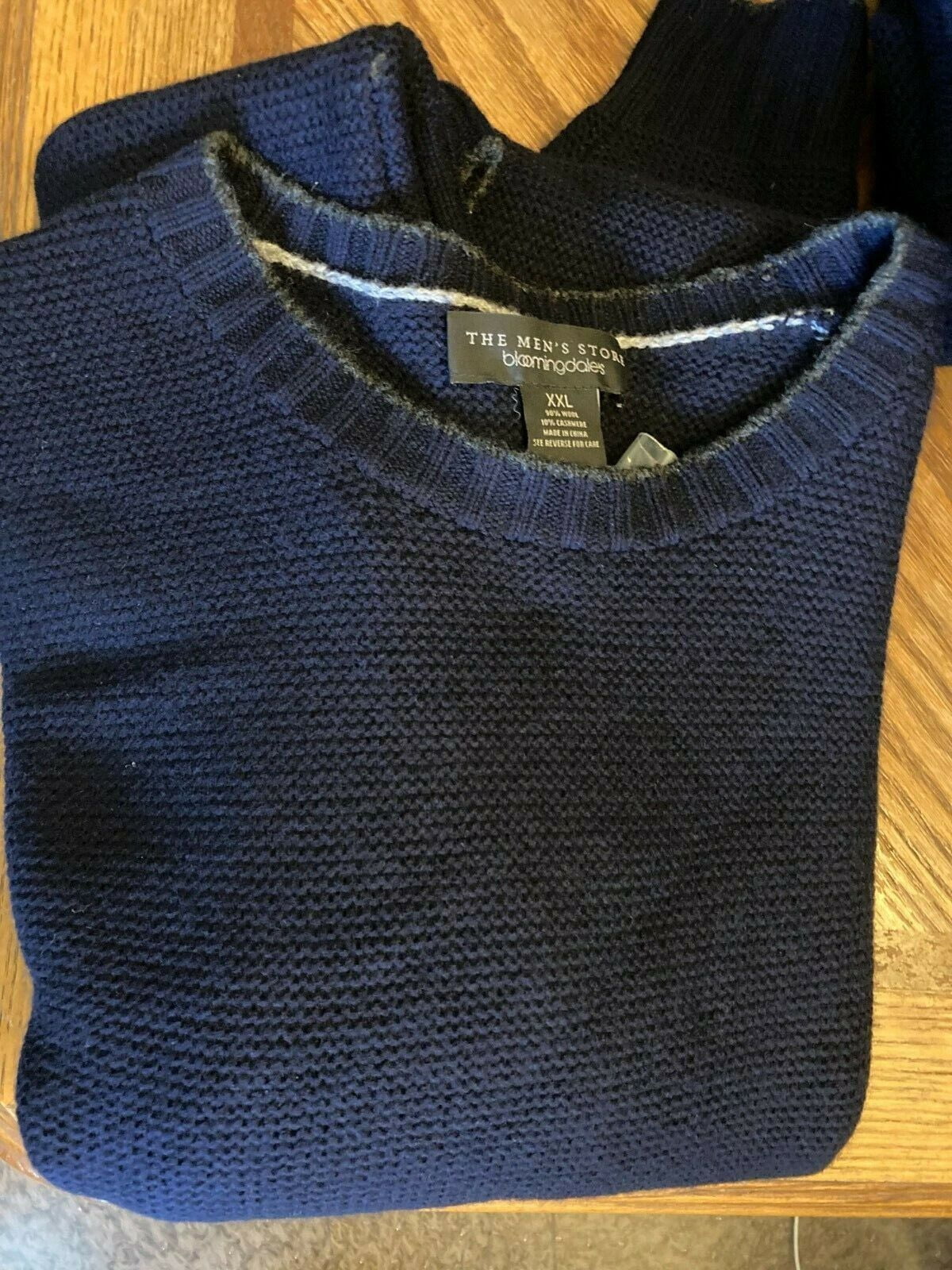 The Men's Store Tipped Crewneck Sweater (Blue, Large) 2zkm7