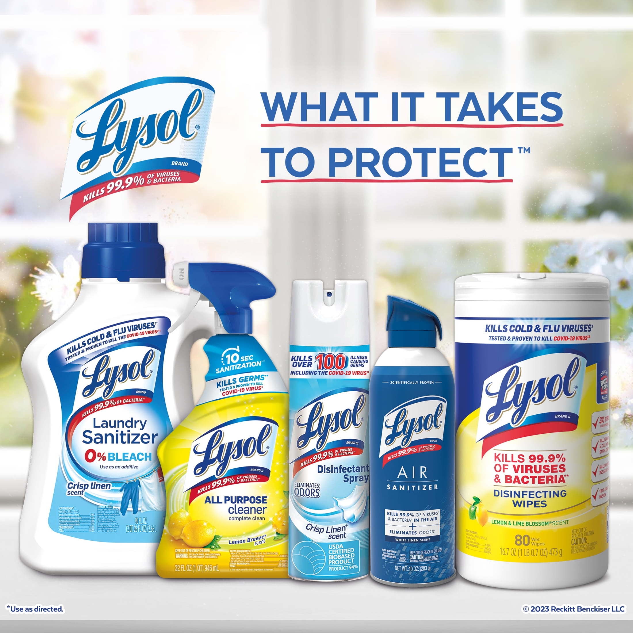 Lysol All-Purpose Cleaner Sanitizing and Disinfecting Spray Lemon Breeze Scent (12 Pack, 32 oz) kggph