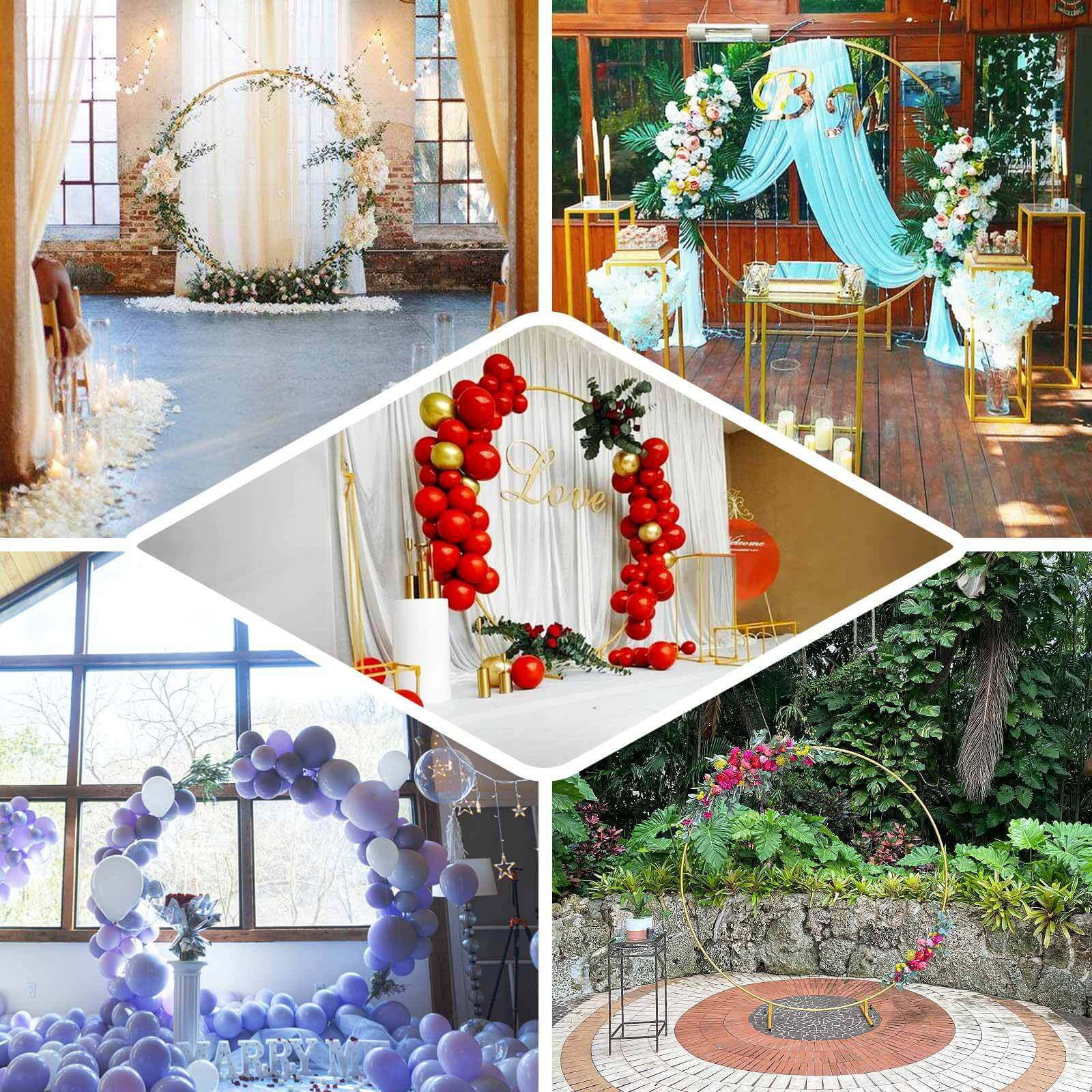 Efavormart 5ft Gold Metal Round Backdrop Stand for Wedding Arch and Party Decorations (Gold, 5ft) 75rjd