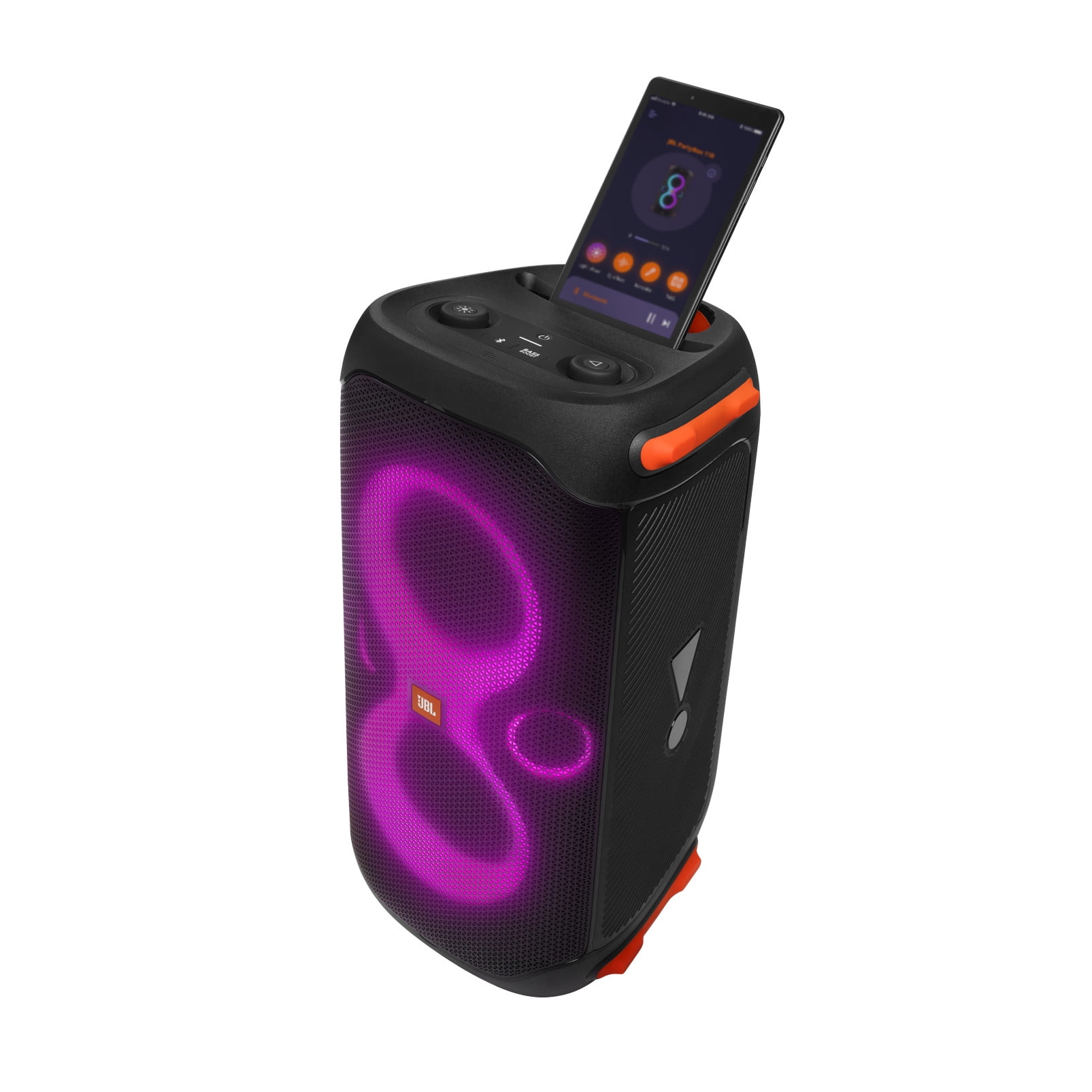 JBL PartyBox 110 Portable Bluetooth Speaker with Dynamic Light Show and Deep Bass (Black) pjgzz