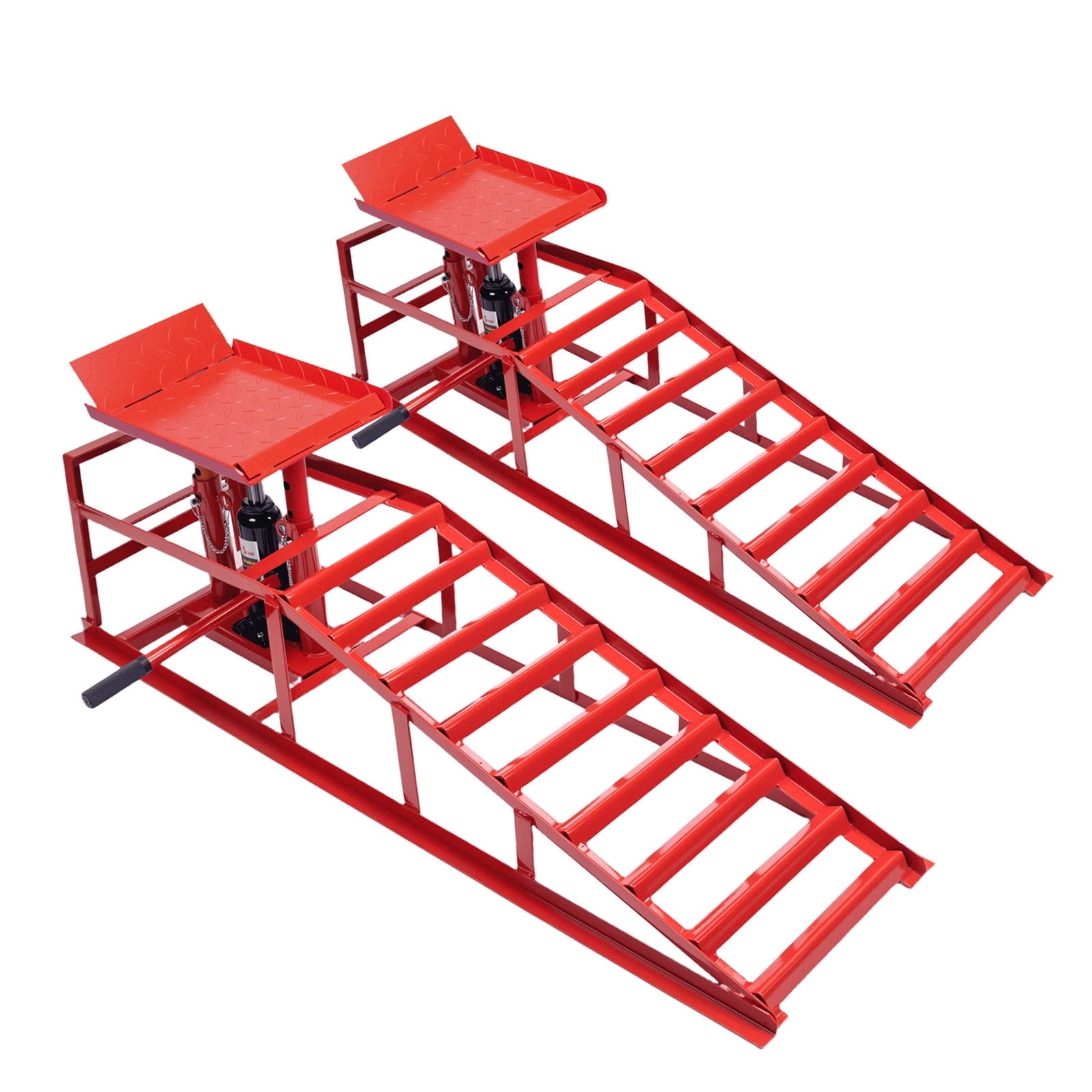 WheelX Hydraulic Car Ramps, Heavy-Duty Vehicle Lift Set for Automotive Maintenance (Red, 11000 lb) mreqx