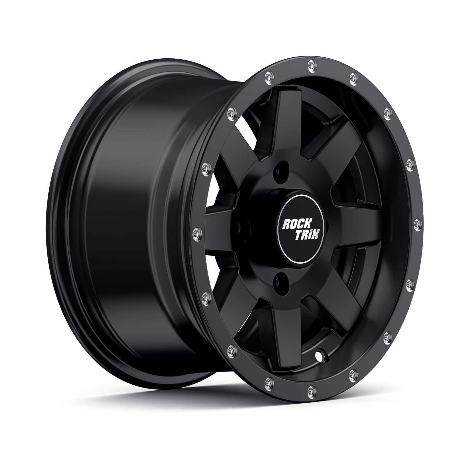 Rocktrix RT106 ATV Wheels Rims (Matte Black, 12x7 in, Set of 4) uzf1h