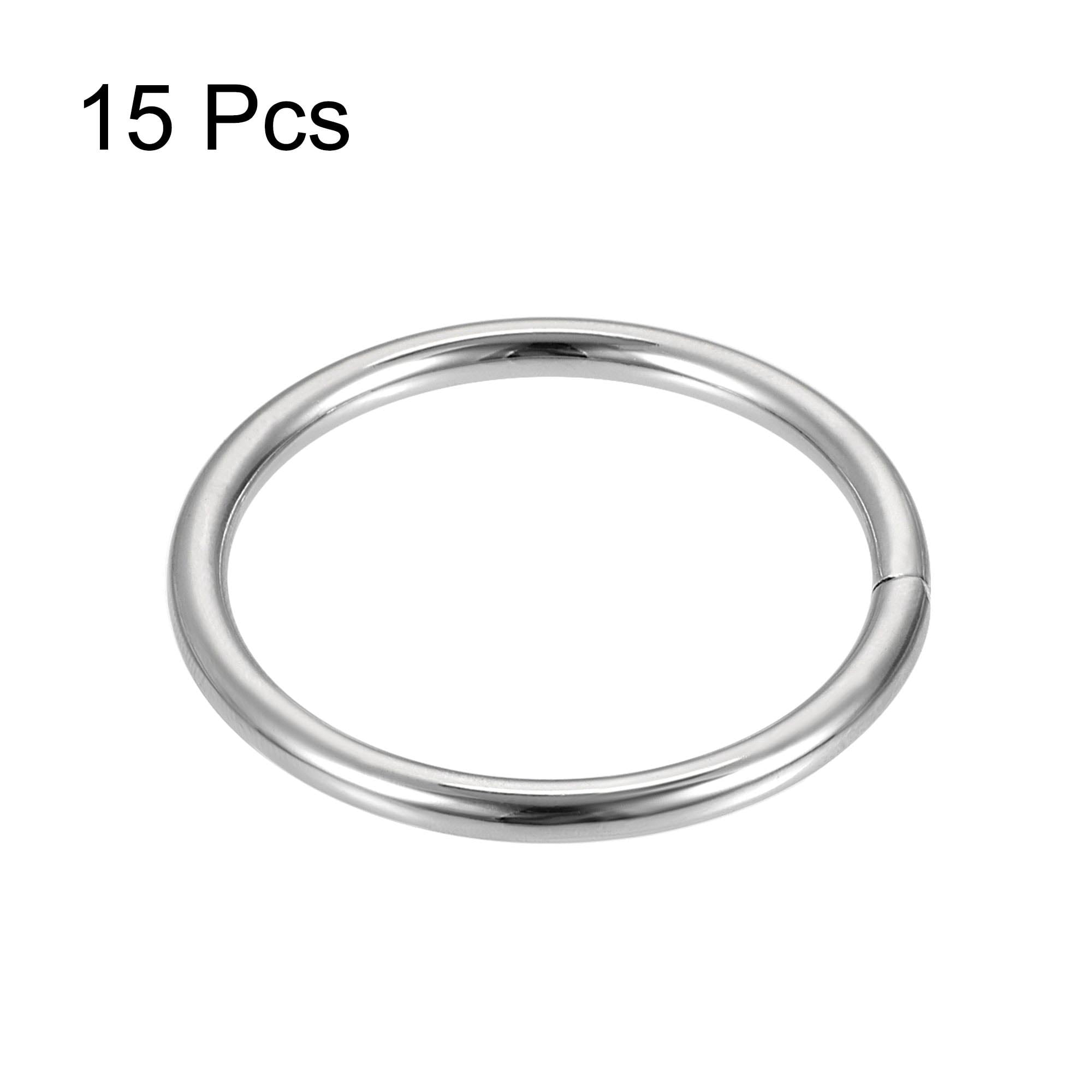 Uxcell Metal O-Rings for DIY Crafts and Hardware Projects (Silver, 1.5 in ID, 15 Pack) 9g21y