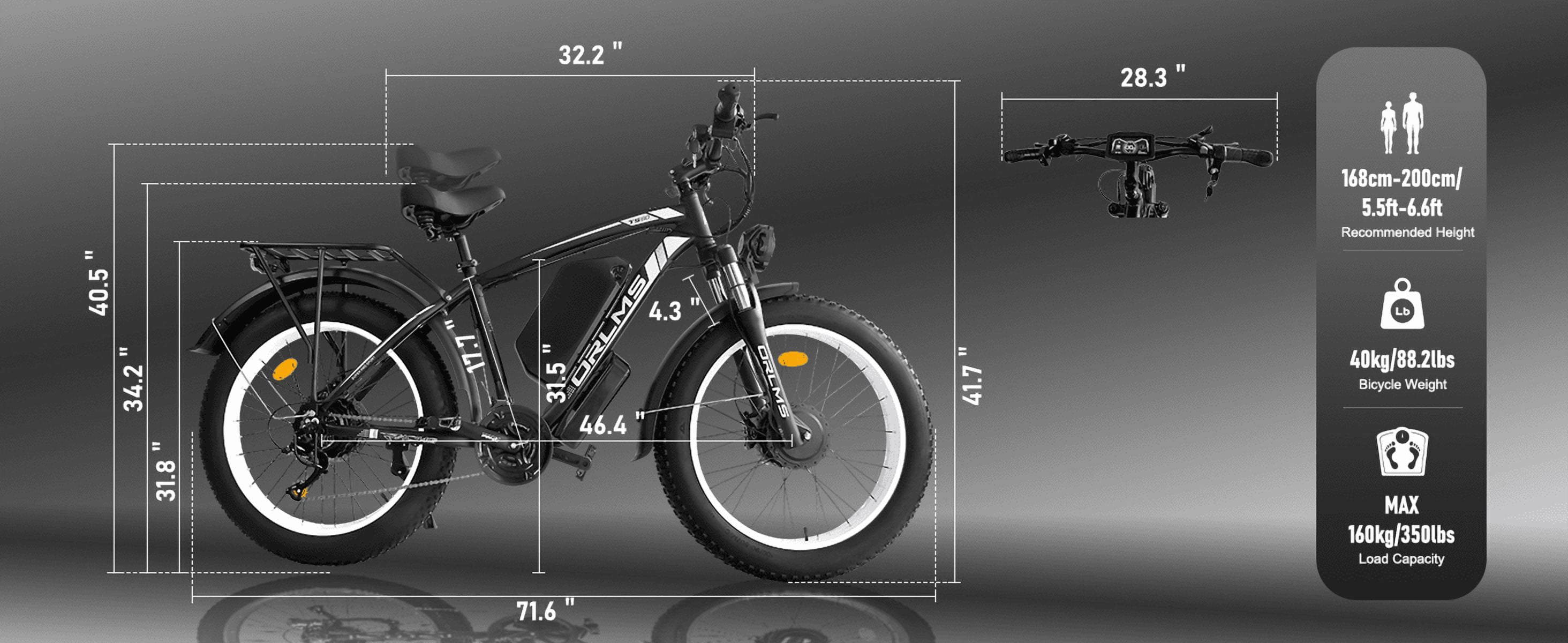 SMLRO Electric Mountain Bike, 6000W Dual Motor AWD E-Bike, 60V 25AH Battery, 26 in x 4.0 Fat Tire, Off-Road Dirt Bike (Black, 26 in) 9r86a