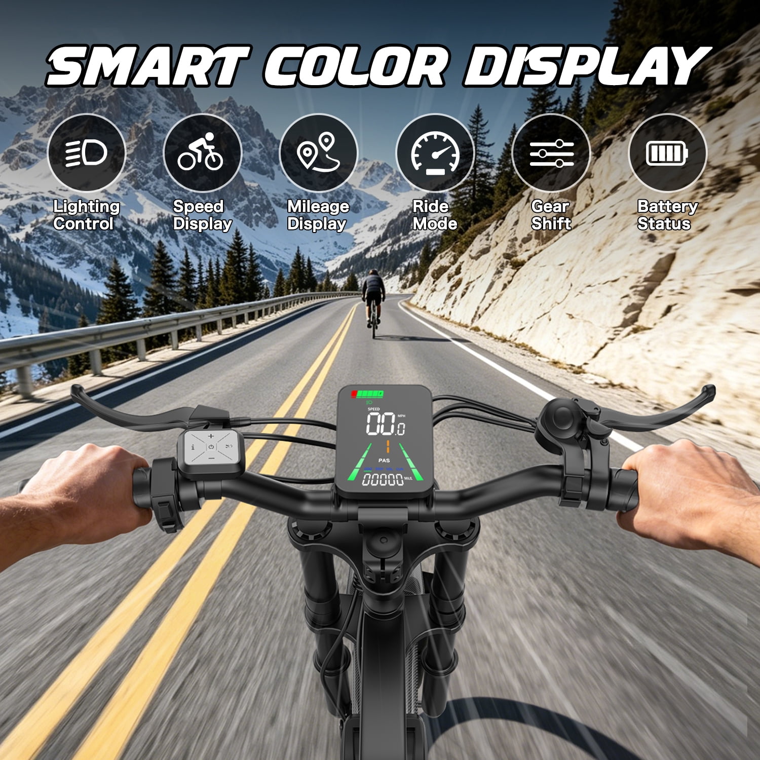 GWEIT Electric Mountain Bike for Adults, 2500W Peak Motor, 20 in Fat Tire E-Bike, Dual Suspension, 48V 25Ah Battery (Black, 20 in) njnt4