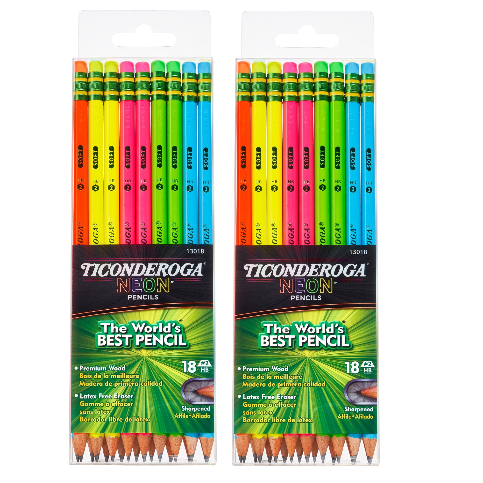 Ticonderoga Neon Graphite Pencils, Pre-sharpened, Smooth Writing (Assorted Colors, 36 Count) zrbvt