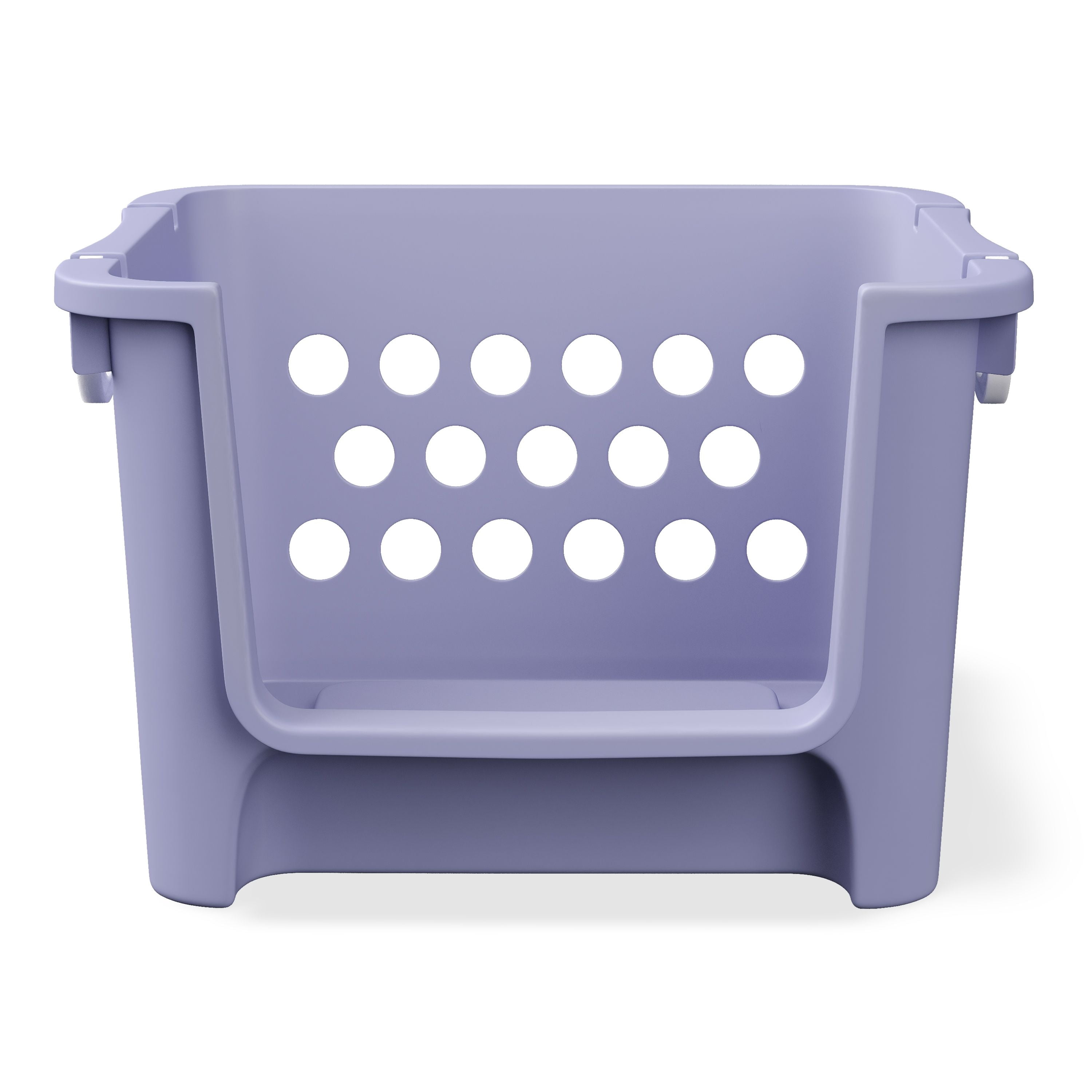 Mainstays Kids Large Stackable Toy Storage Basket with Handles (Purple, 16.5 in x 20.88 in x 13.13 in) hw79s