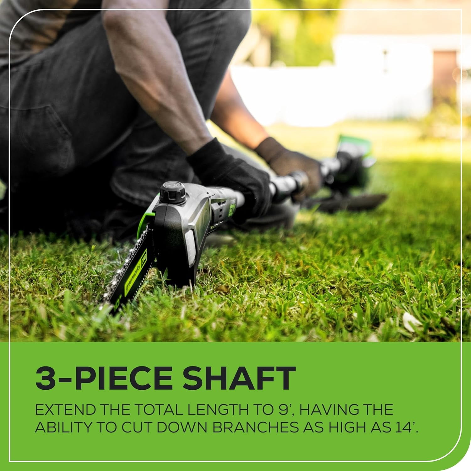 Greenworks 60V 10 in Brushless Cordless Pole Saw with 2.0Ah Battery and Charger (Green, 9 ft Reach) 7e1ly