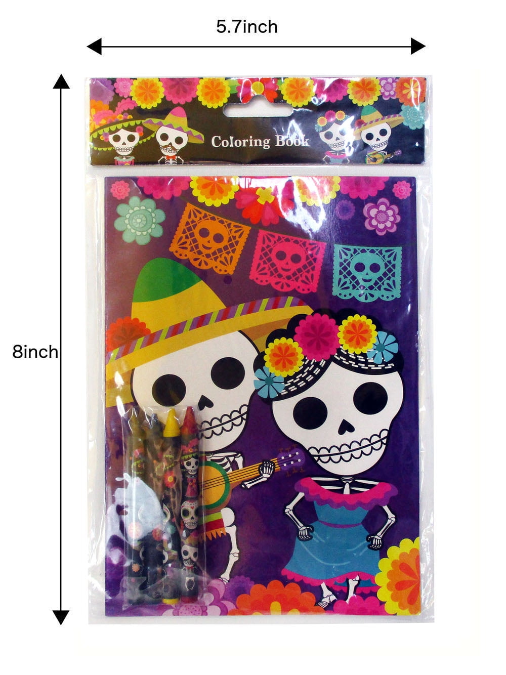 Tinymills Day of the Dead Coloring Book Party Favors Set (12 Pack, 9 in x 7 in) 6auj8