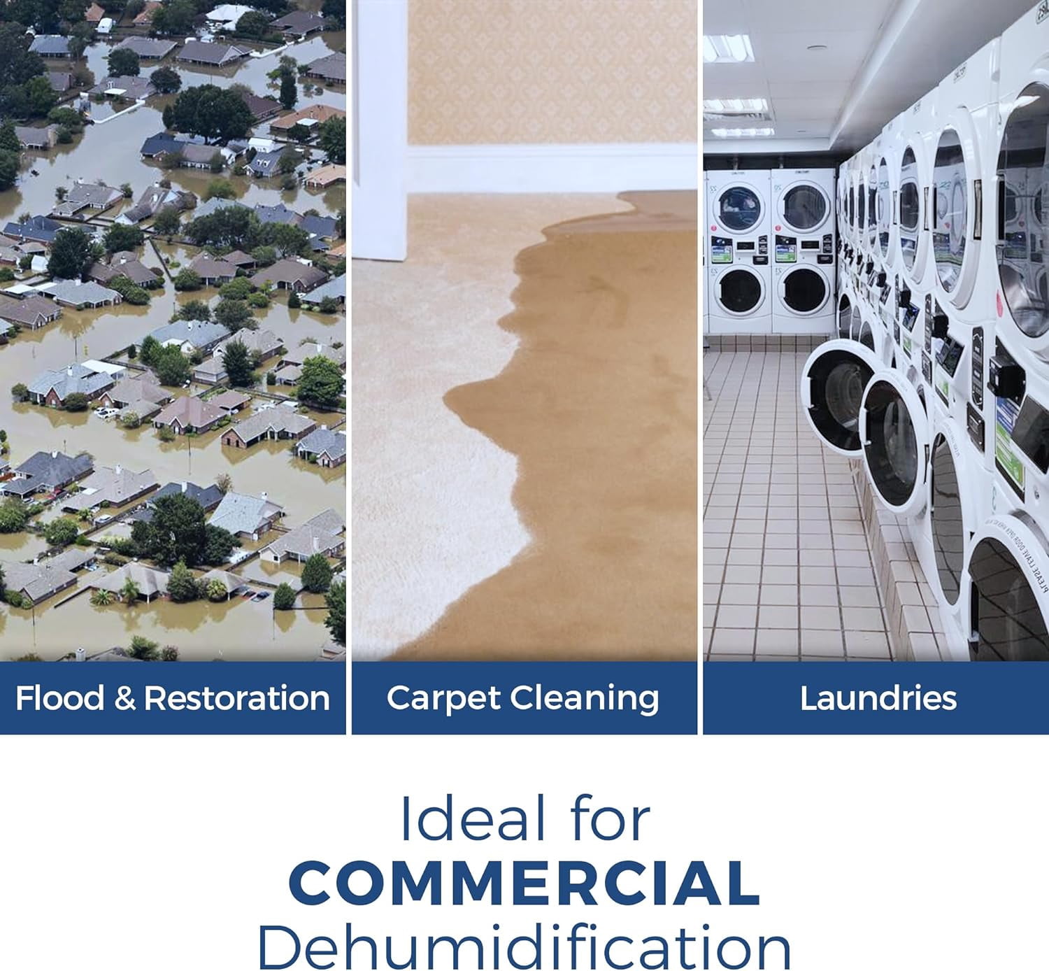 AlorAir Commercial Dehumidifier 113 Pint, Compact Portable Unit for Crawl Spaces and Basements (Blue, 19.2x12.2x13.3 in) wz9na