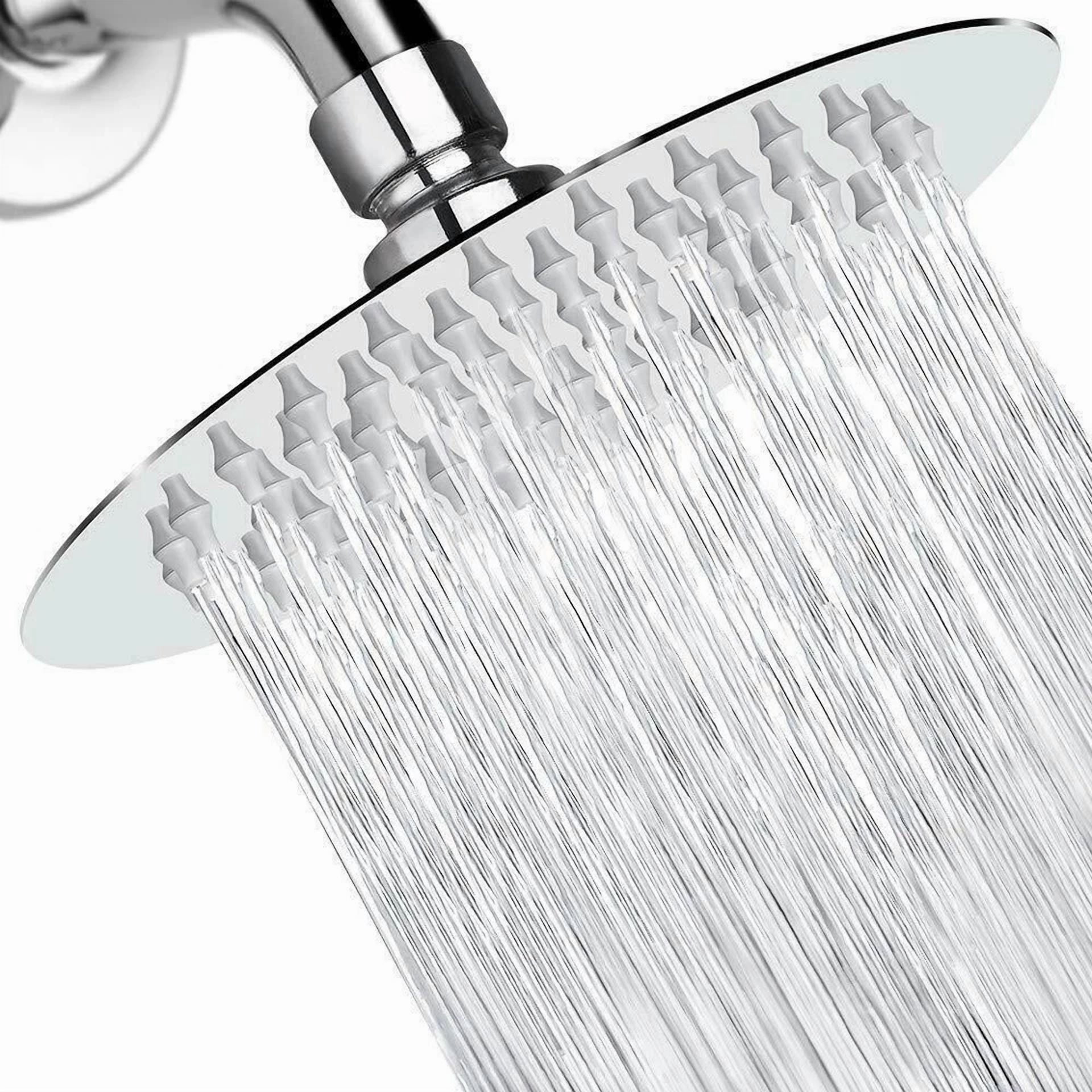KLYNE 8 in Round Rainfall Shower Head High-Pressure Bathroom Rain Sprayer (Silver, 8 in) c4kvk