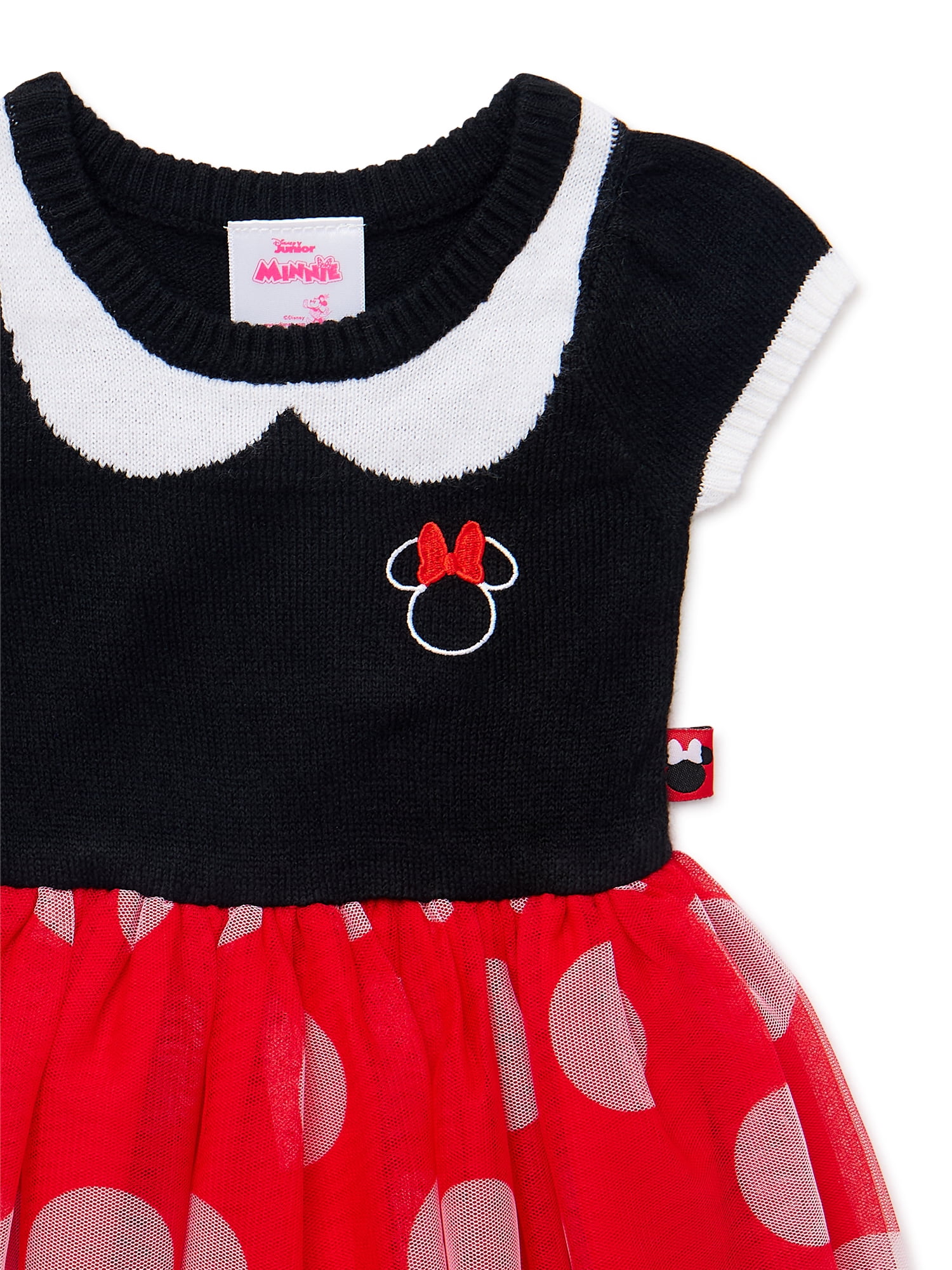 Minnie Mouse Baby Girl Cosplay Dress Embroidered Knit Outfit (Red, 0-3 Months) 14kqt