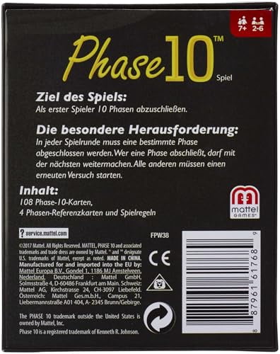 Mattel Games Phase 10 Card Game Strategy Matching Activity (2-6 Players) iojnb