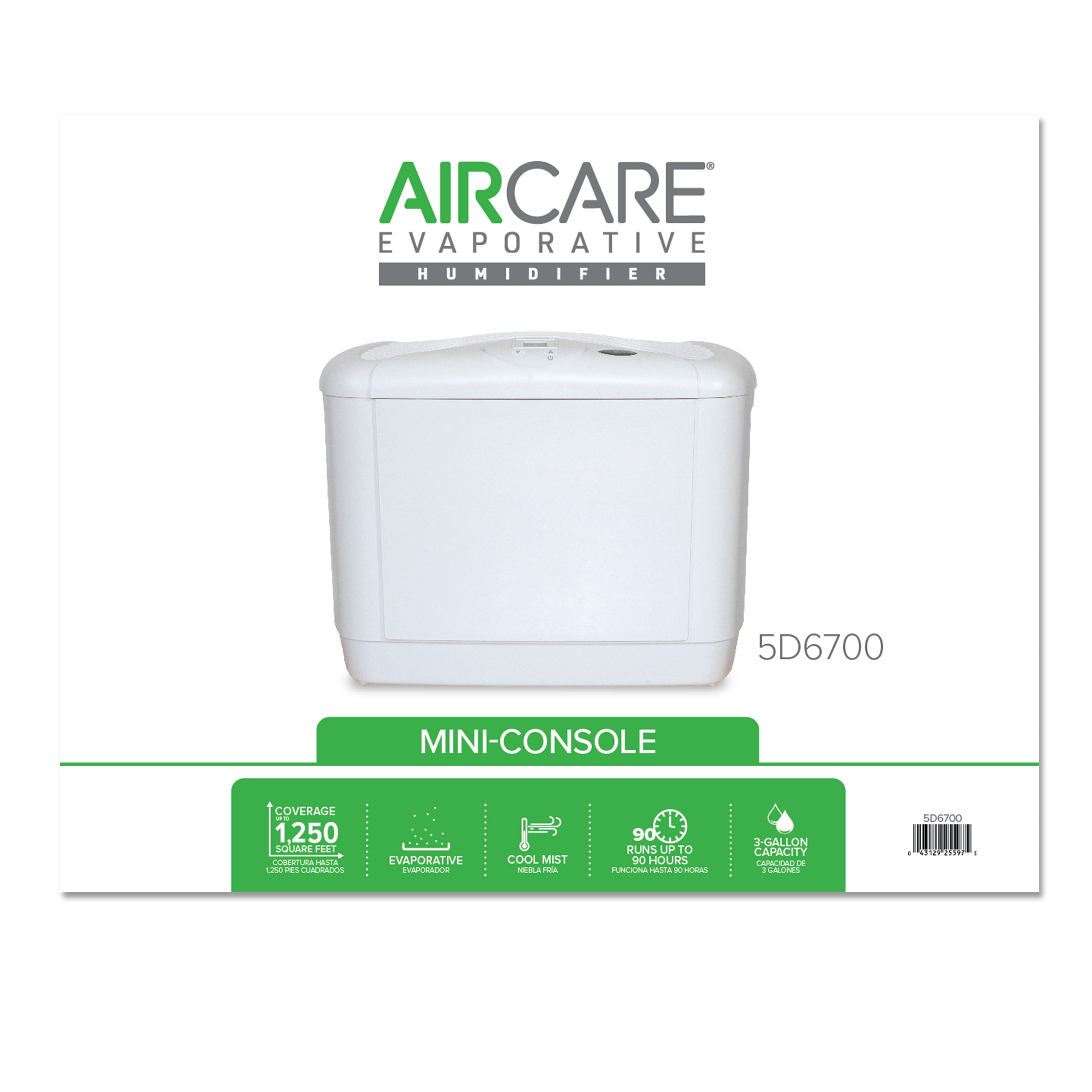 Hmdfr Console Evaporative Humidifier for Large Rooms with Digital Control (White, 3 gal) 3mjk1