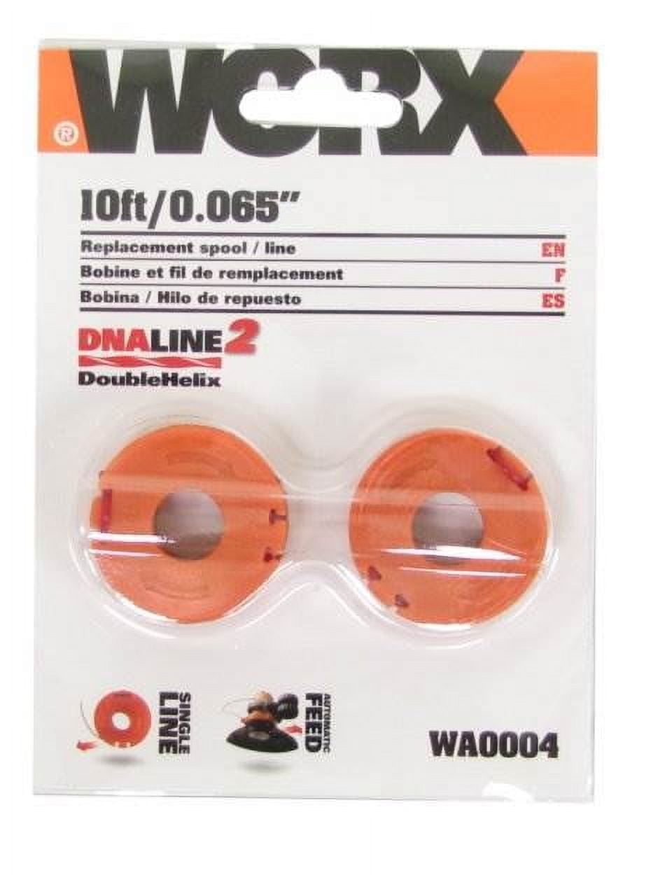 WORX WA0004 Replacement Trimmer Line Spool for Grass Trimmers (2 Pack, 10 ft) fz16c