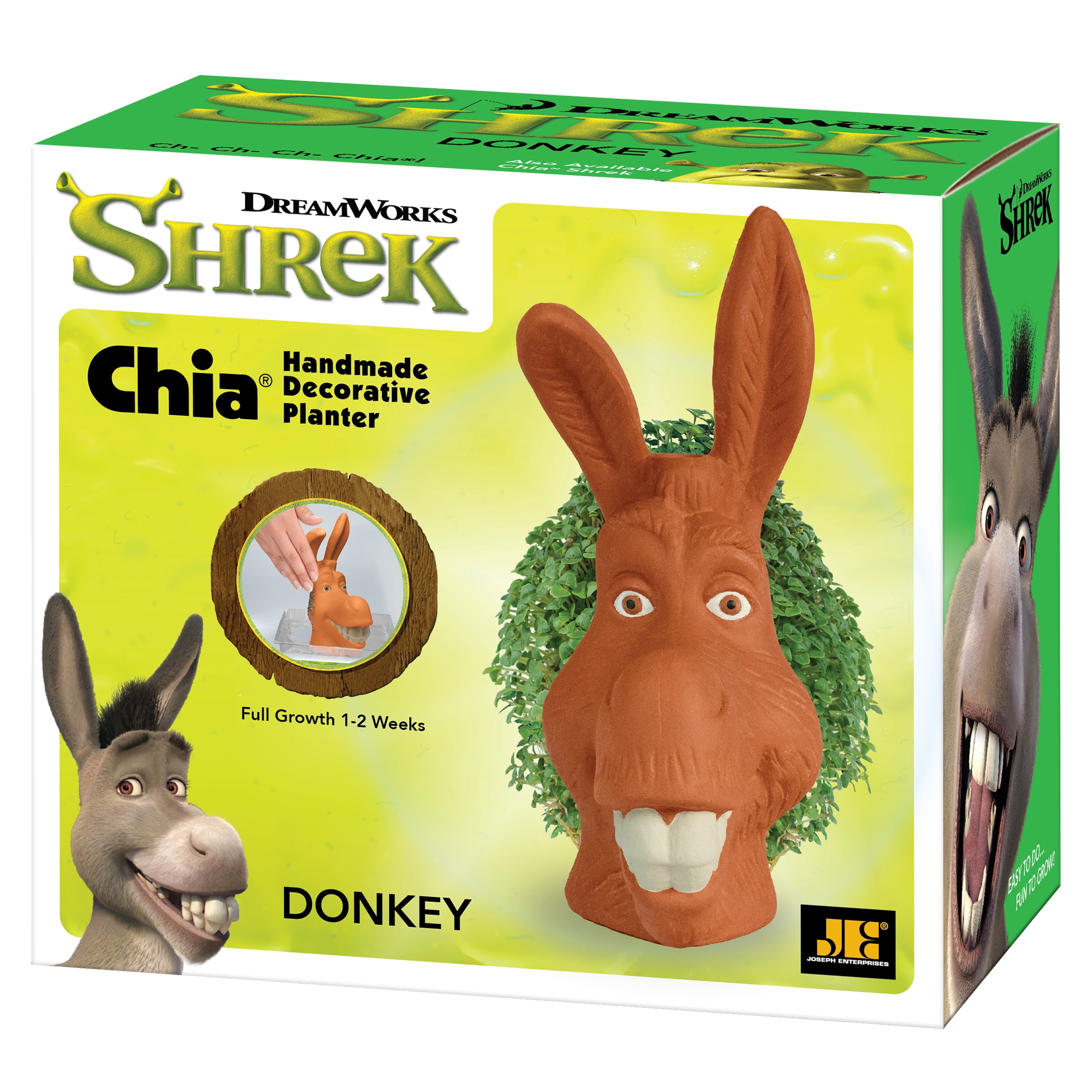Chia Pet Shrek Donkey Decorative Planter (Handmade, 1 Pack) o1o9d