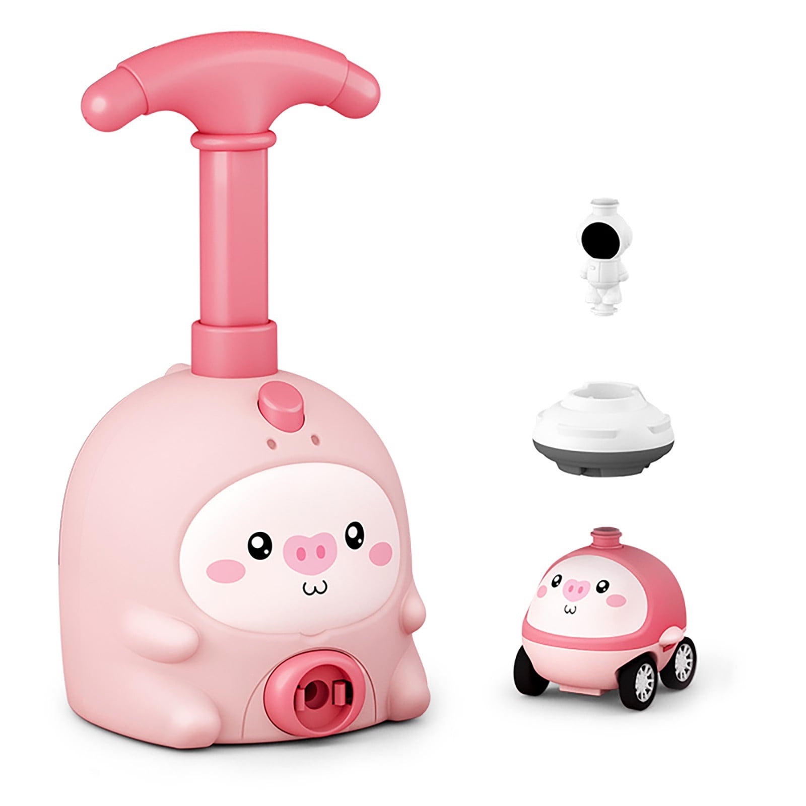 BZPIZ Balloon Launcher Toy Set, Air Powered Car Kit with Manual Pump and Animal Vehicles (Pink, 1 Set) j119m