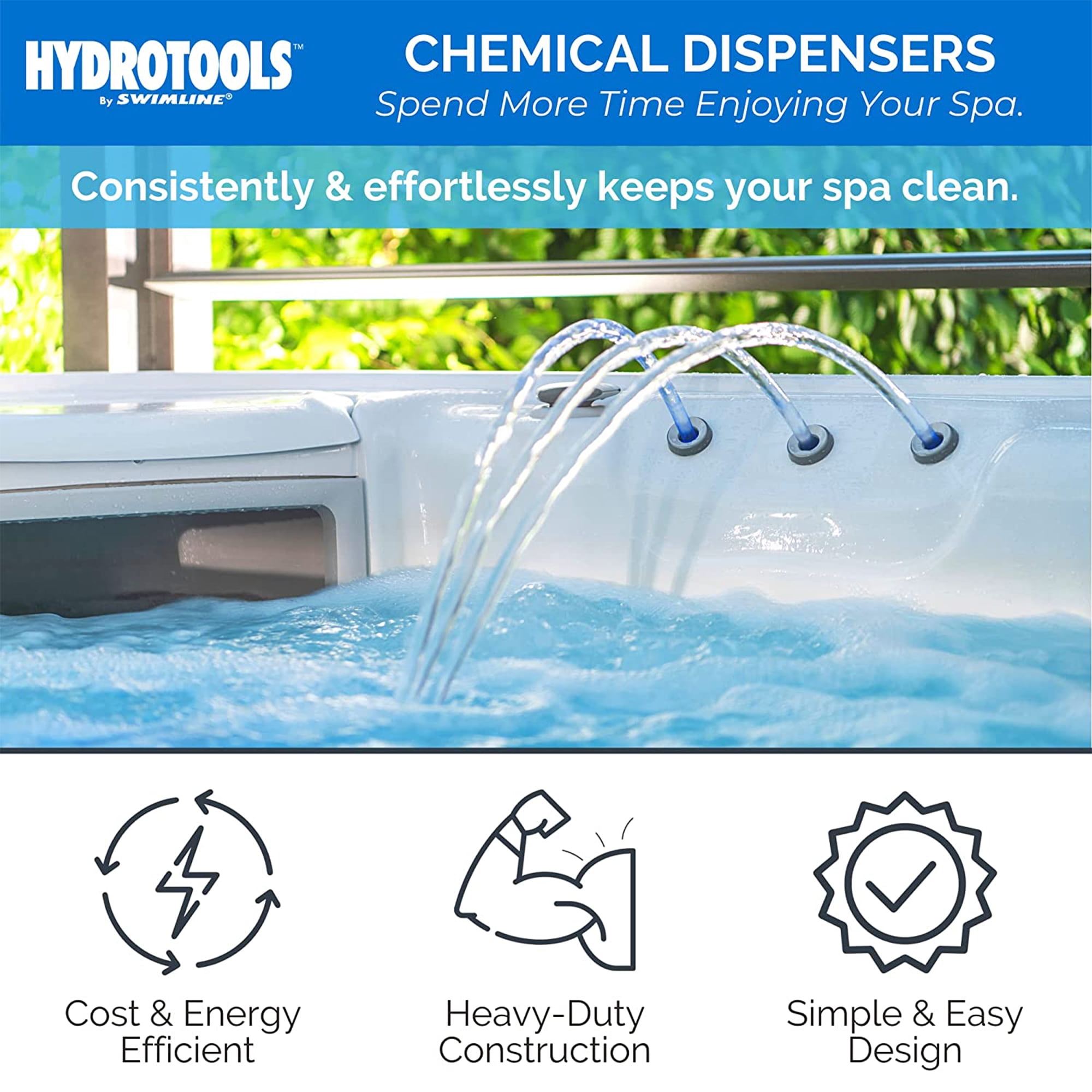 Swimline Hydrotools 8715 Mini Chemical Dispenser for Spas and Pools (Adjustable Flow, 1 in Tablet Capacity) 7xqkc