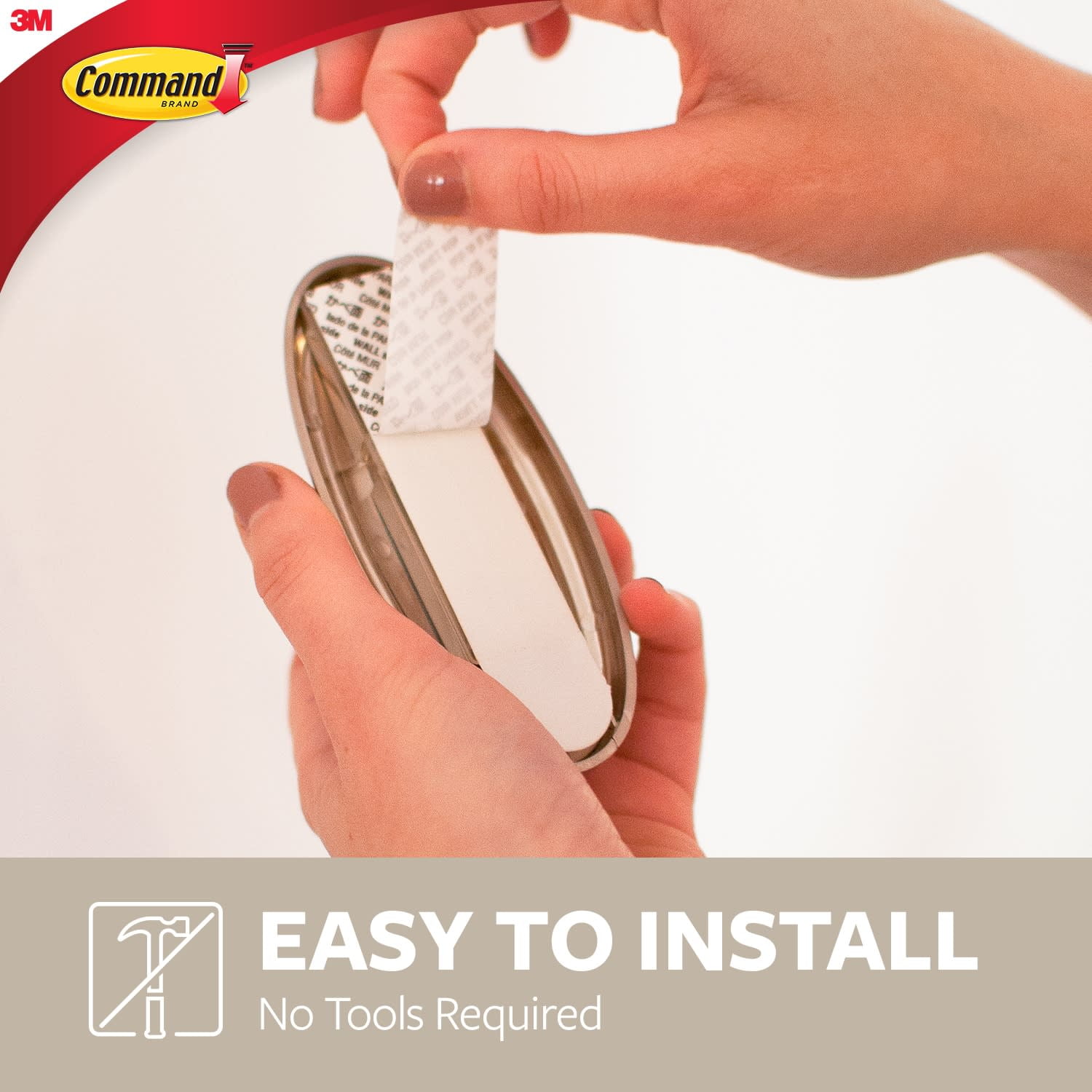 Command Traditional Decorative Hook (Brushed Nickel, Large, 1 Hook, 2 Strips) ug24z