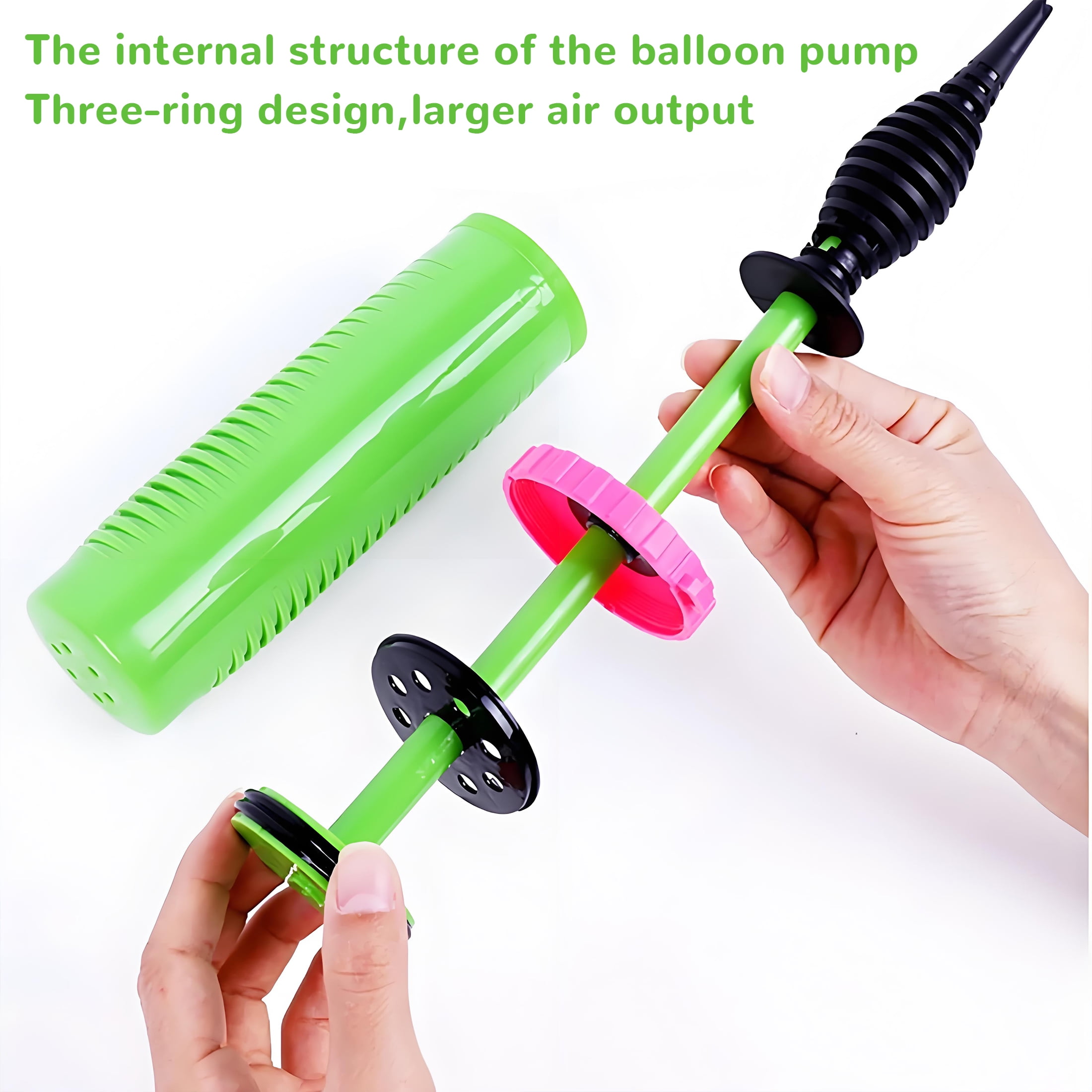 BESTSKY Manual Balloon Pump Dual-Action Hand Inflator for Party Decorations (Green, 12.4 in) pplh2
