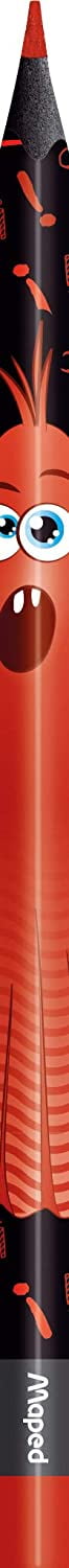 Maped Color'Peps Monster Coloring Pencils, Triangular Grip, Break-Resistant Resin Lead (24 Count) zx5j9