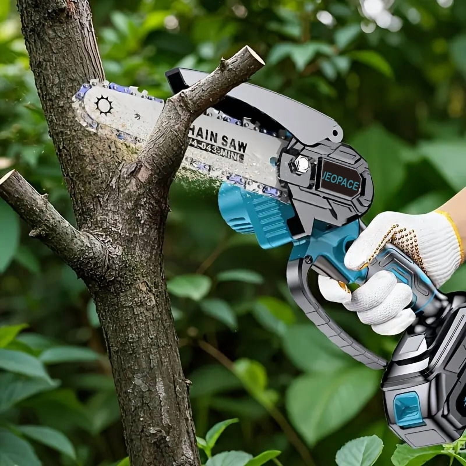 NAUDHENM Mini Electric Chainsaw, Cordless Handheld Tree Cutter for Yard Work, Lightweight Pruning Tool with Safety Lock (1 Pack) vvwzi