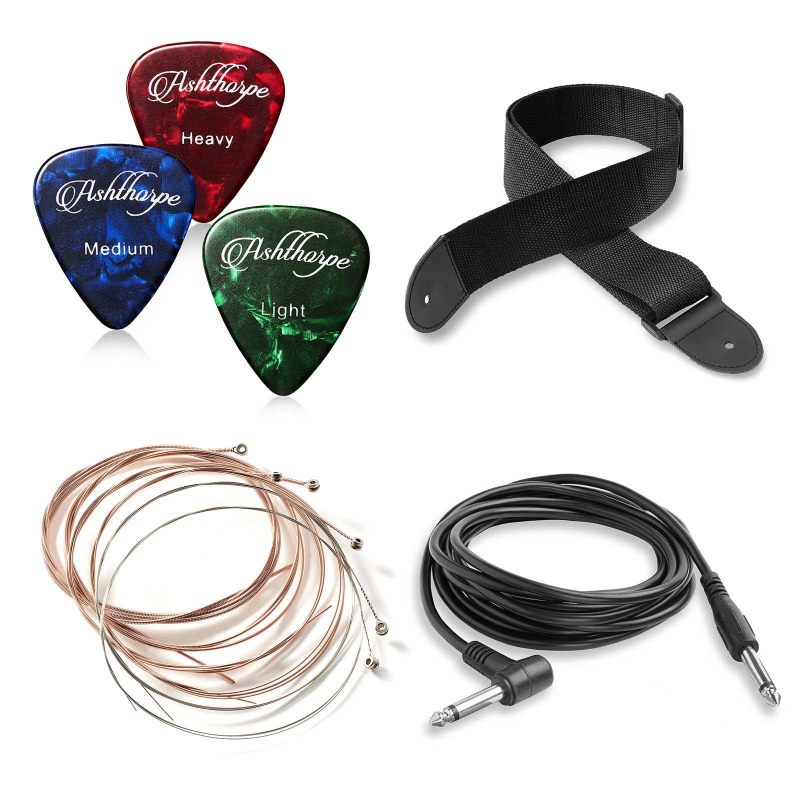 Ashthorpe Full-Size Cutaway Thinline Acoustic Electric Guitar Package (Natural, 41 in) lg92k