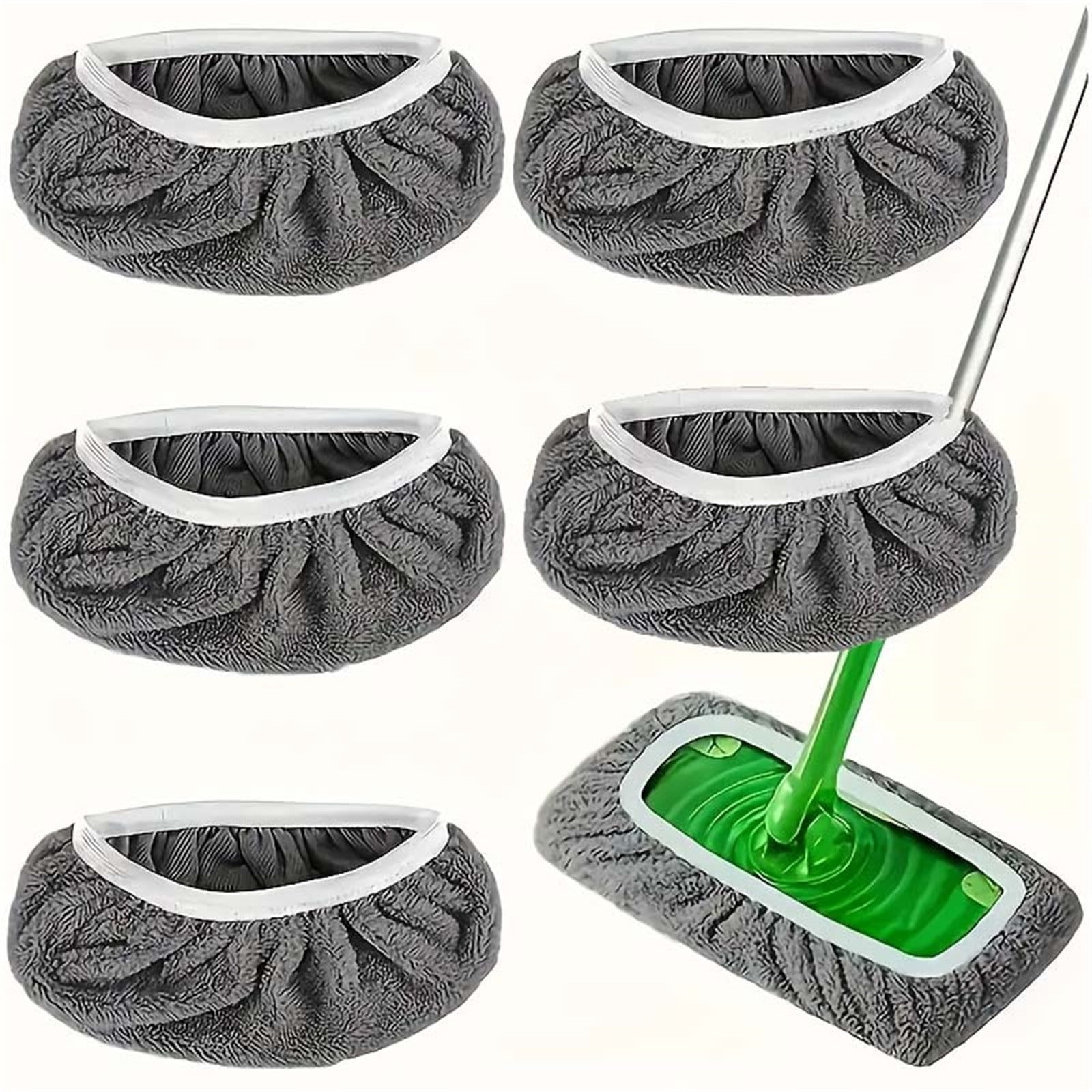 Gnmfd 5-Piece Microfiber Flat Mop Replacement Pads, Reusable Wet and Dry Cleaning Cloths for Hardwood and Tile Floors (Small and Medium, 5-Pack) g8cke