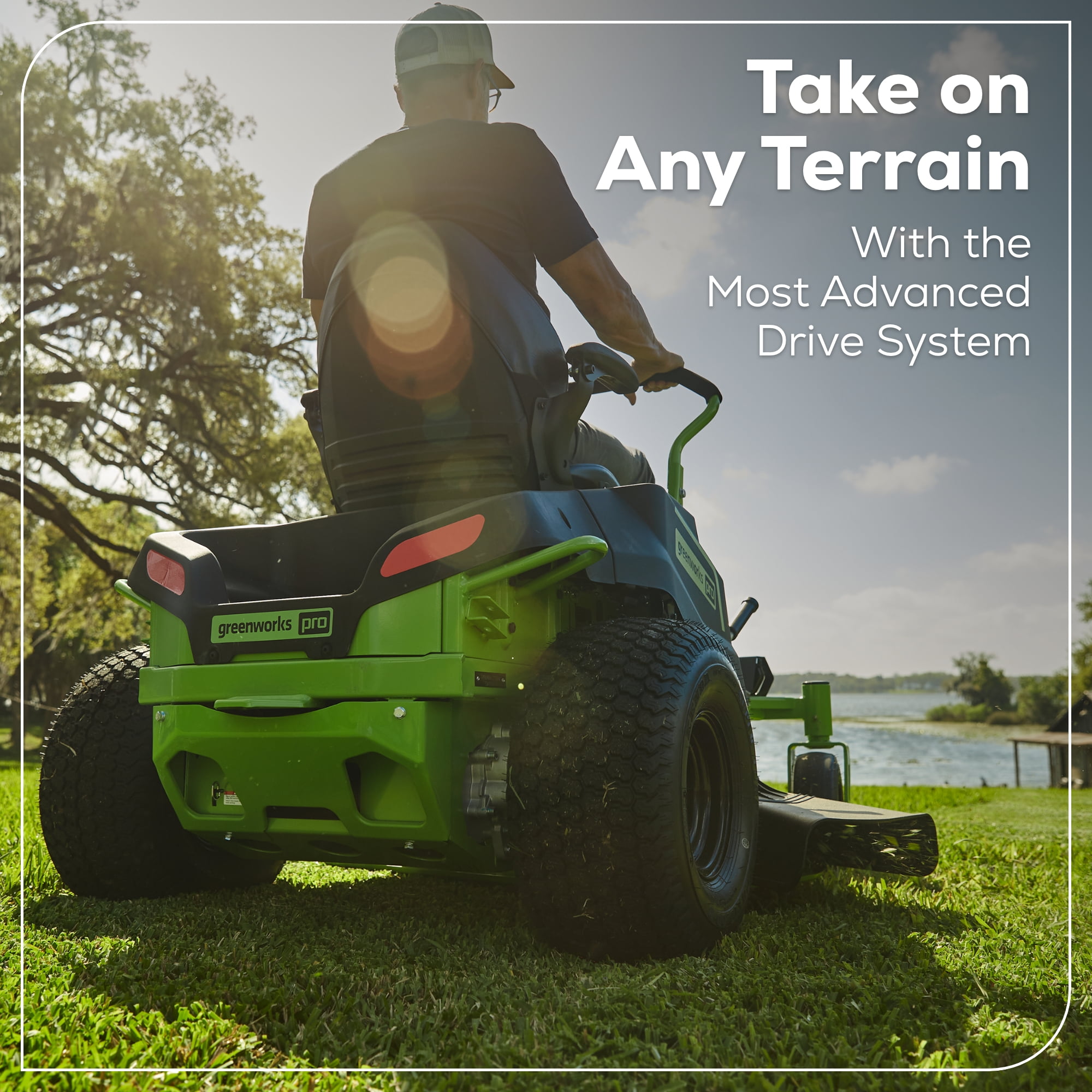 Greenworks 60V 42 in. Cordless Crossover-Z Zero Turn Riding Lawn Mower (6 Batteries, 1 Charger) v0zhx
