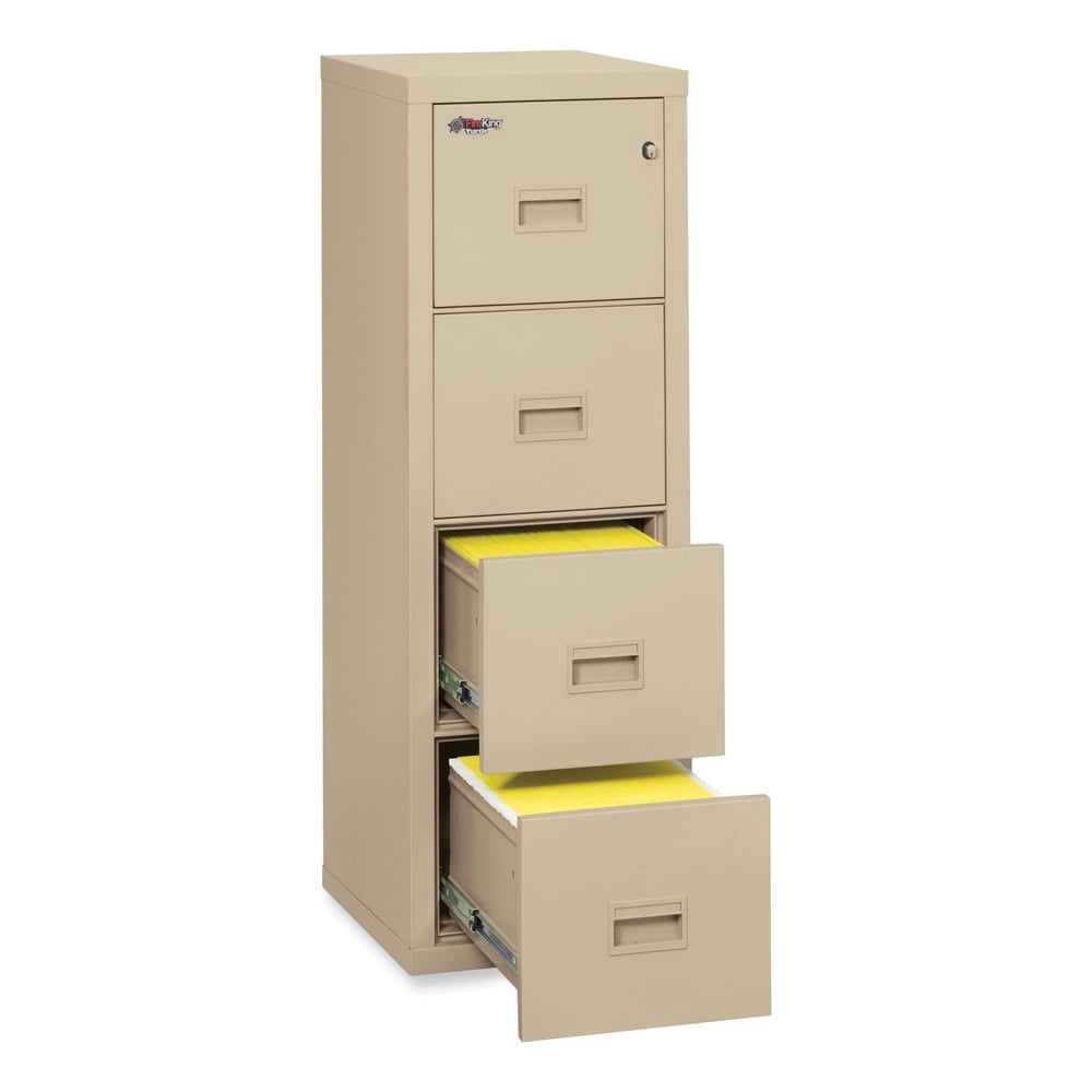 FireKing 4-Drawer Vertical File Cabinet (Fire-Resistant, Water-Resistant, 22 in Deep, White) 2xyz4