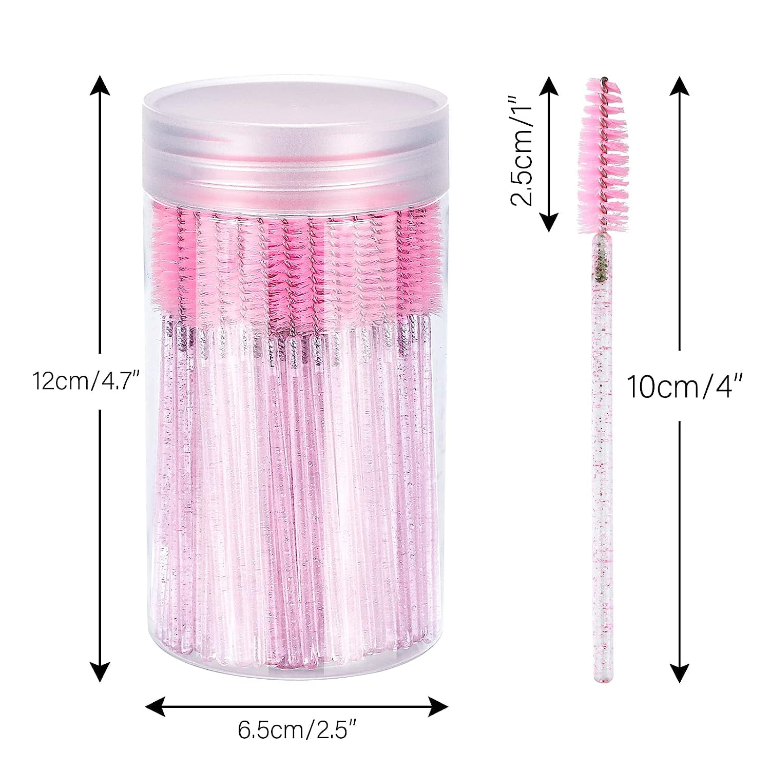 Dockapa Disposable Eyelash Spoolie Brush Set (Pink, 100 Count) 0qlwi