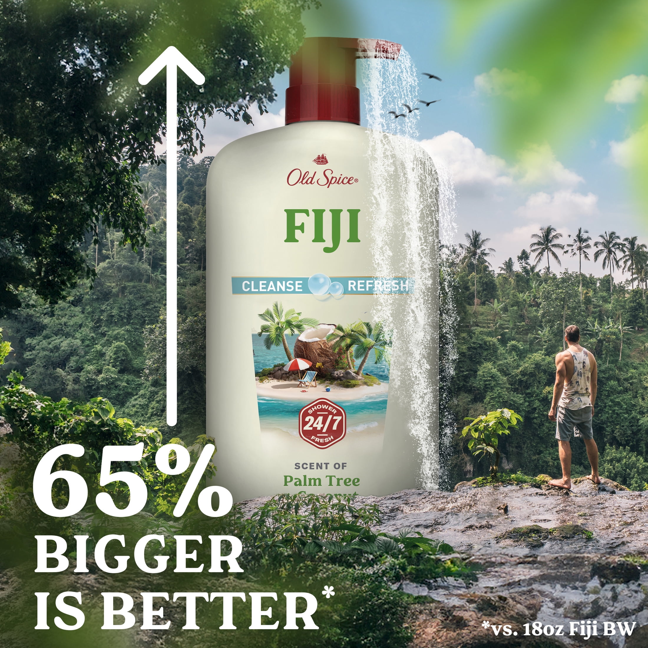 Old Spice Fiji Body Wash for Men, Refreshing Scent with Coconut and Lavender (30 fl oz) syhwx
