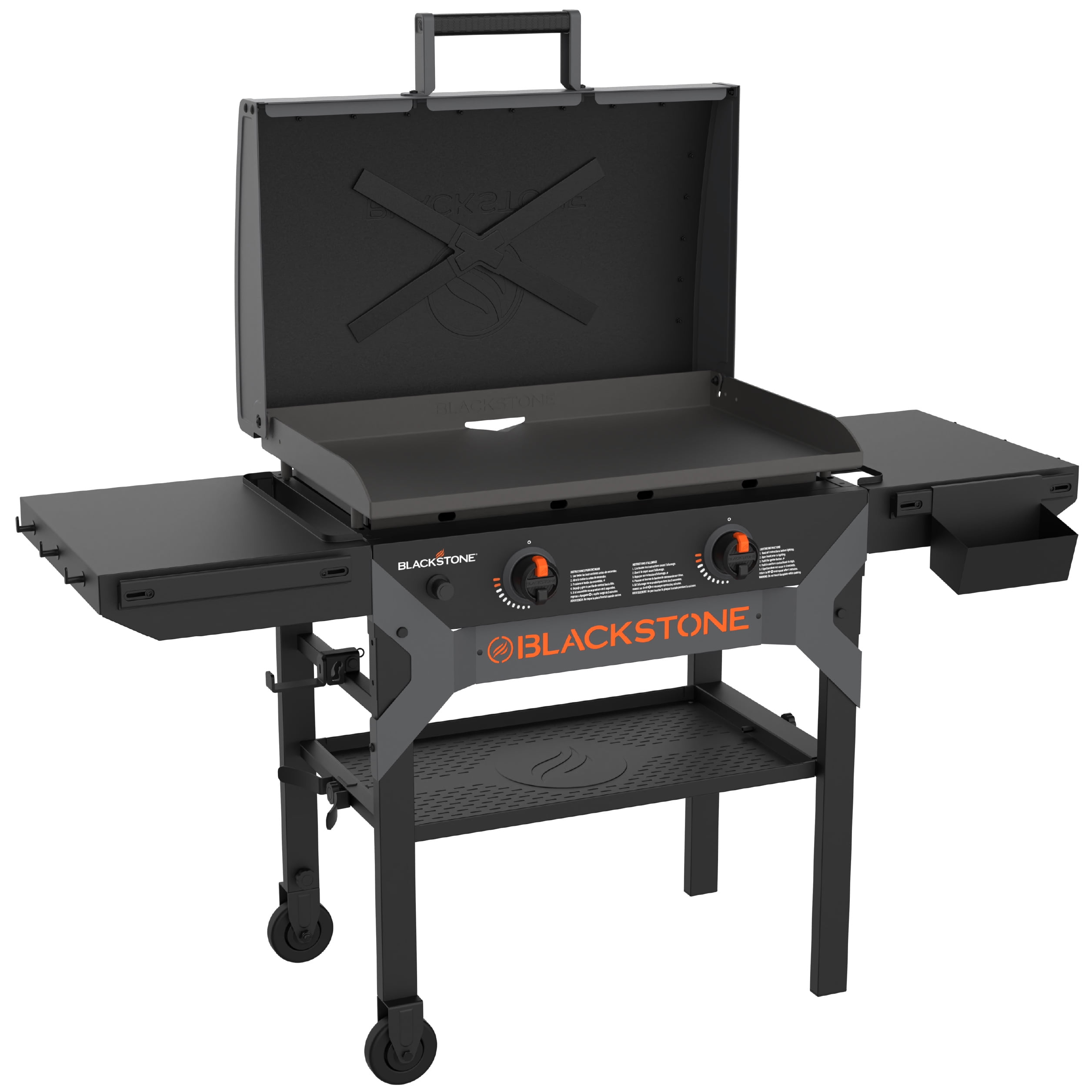 Blackstone 28 in Propane Griddle Grill 2311, Portable Outdoor Flat Top with X-Braced Hood (Black, 28 in) 8rvxt