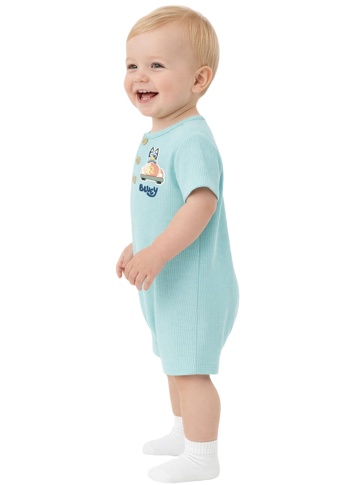 Bluey Baby Boy 2 Pack Rompers (Blue, 0-24 Months) aon5h