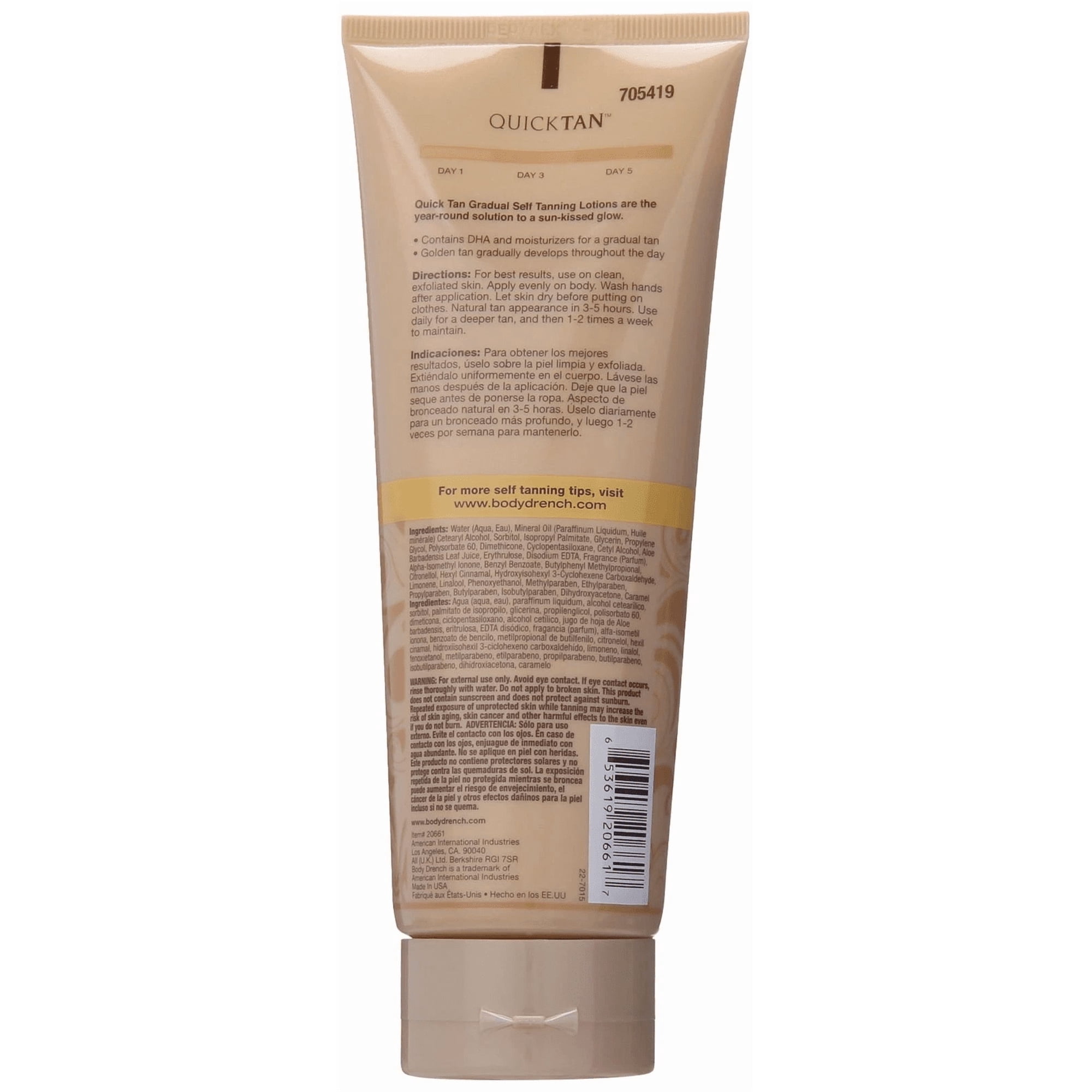 Body Drench Quick Tan Self Tanning Lotion, Streak-Free Buildable Glow (Medium Shade, 8 fl oz) 7kq8m