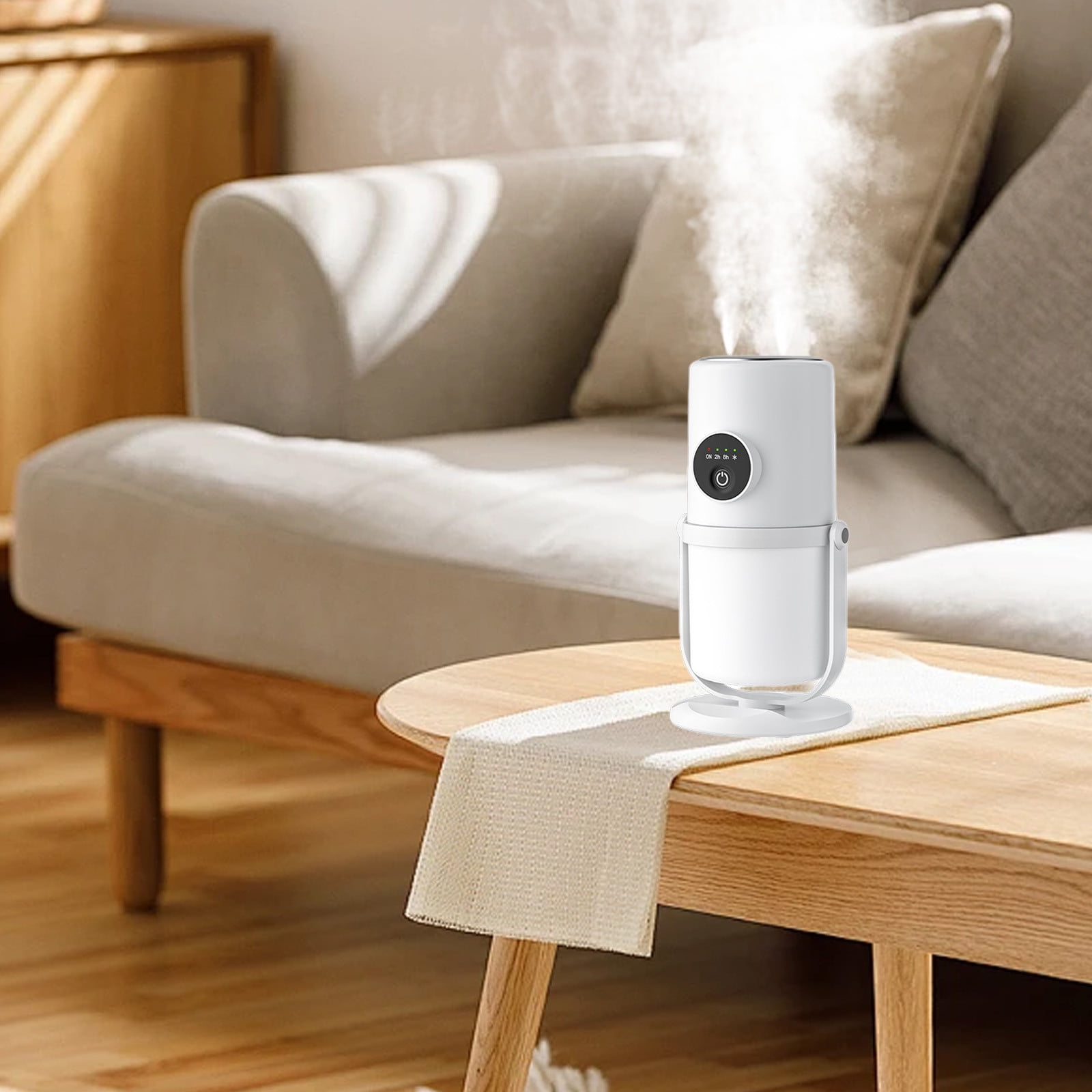 DWSHUM Cool Mist Humidifier for Bedroom and Nursery, Quiet Ultrasonic Desktop Air Diffuser (White, 9.47 fl oz) 53h2i