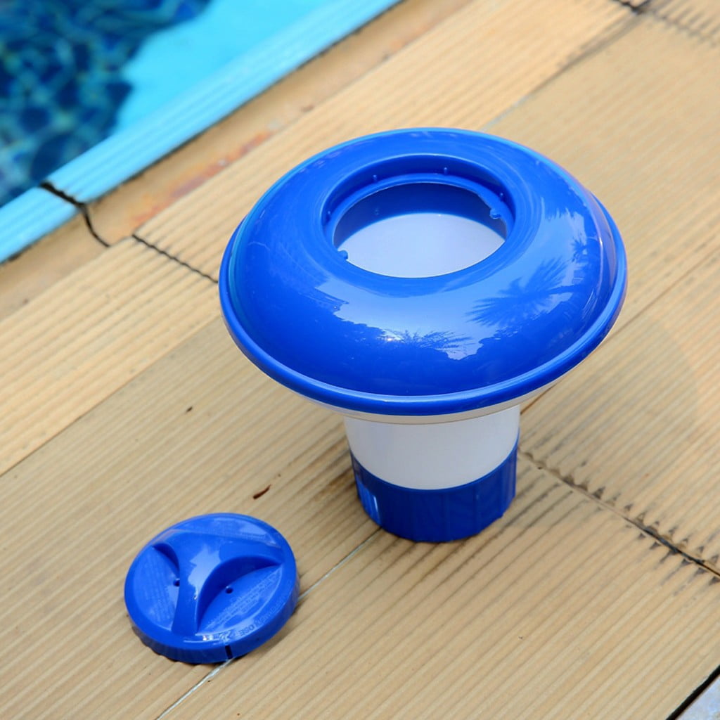 NSESSHome Floating Mini Spa Chemical Dispenser for 1.5 in Chlorine and Bromine Tablets (Blue, 1 Pack) vhui9